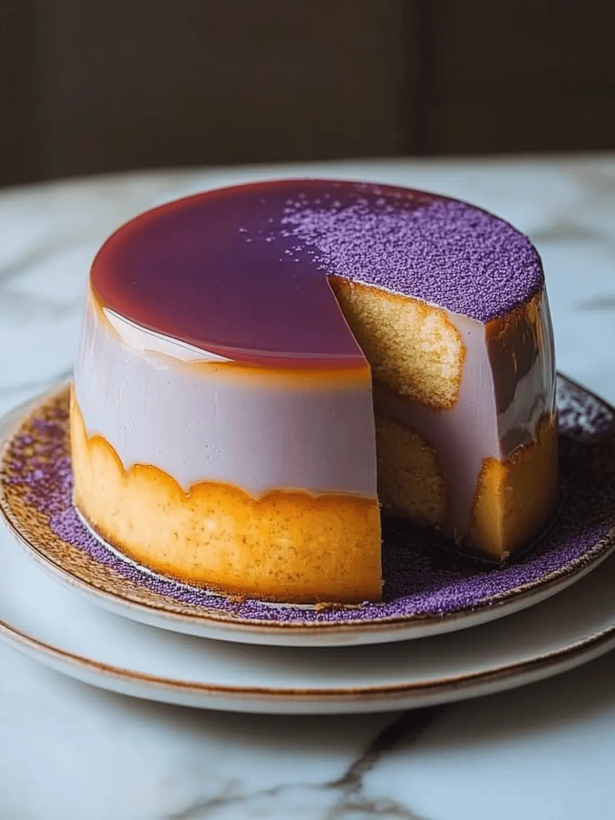 Ube Leche Flan Layer Cake