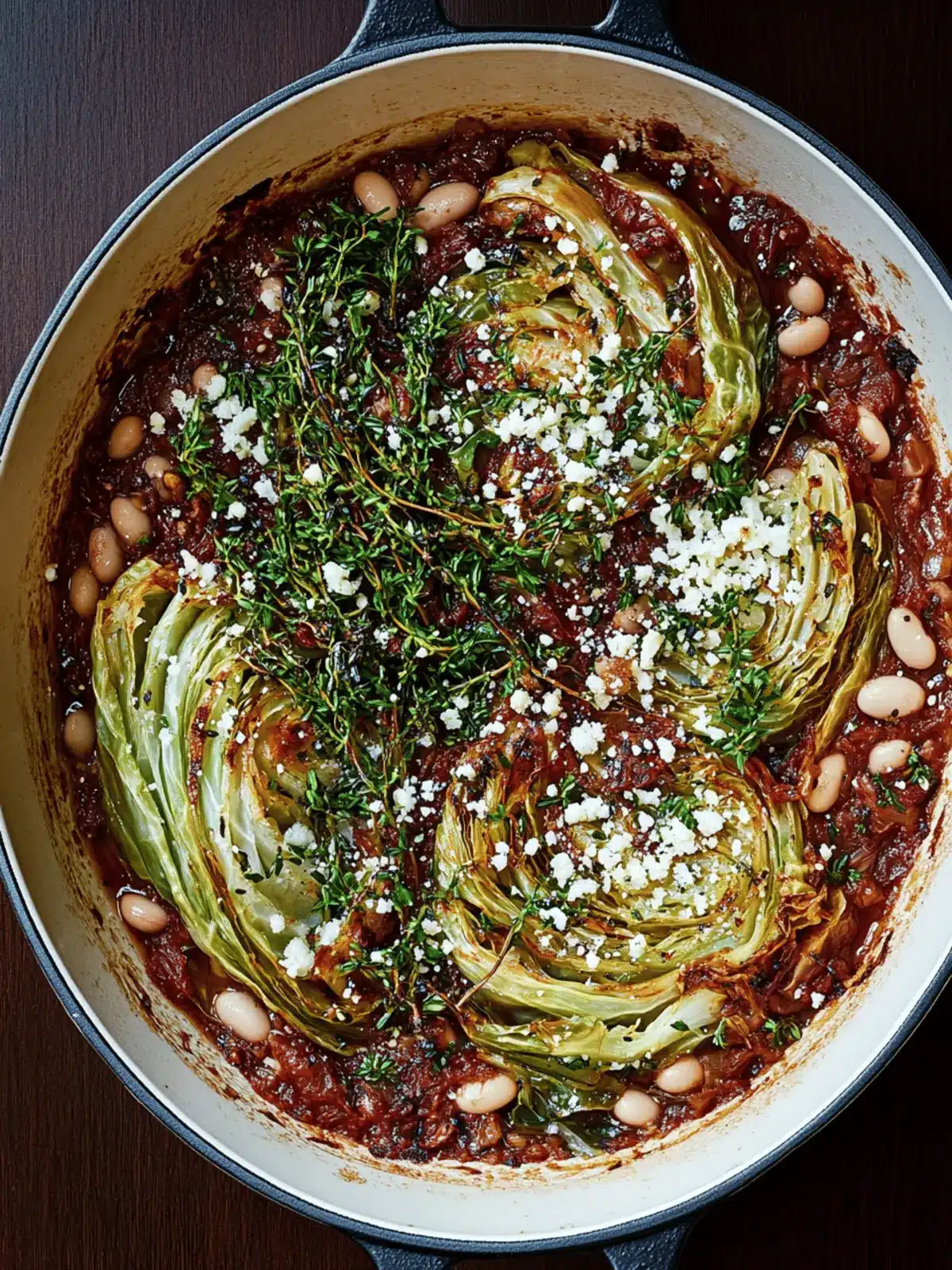 Baked Cabbage and White Beans