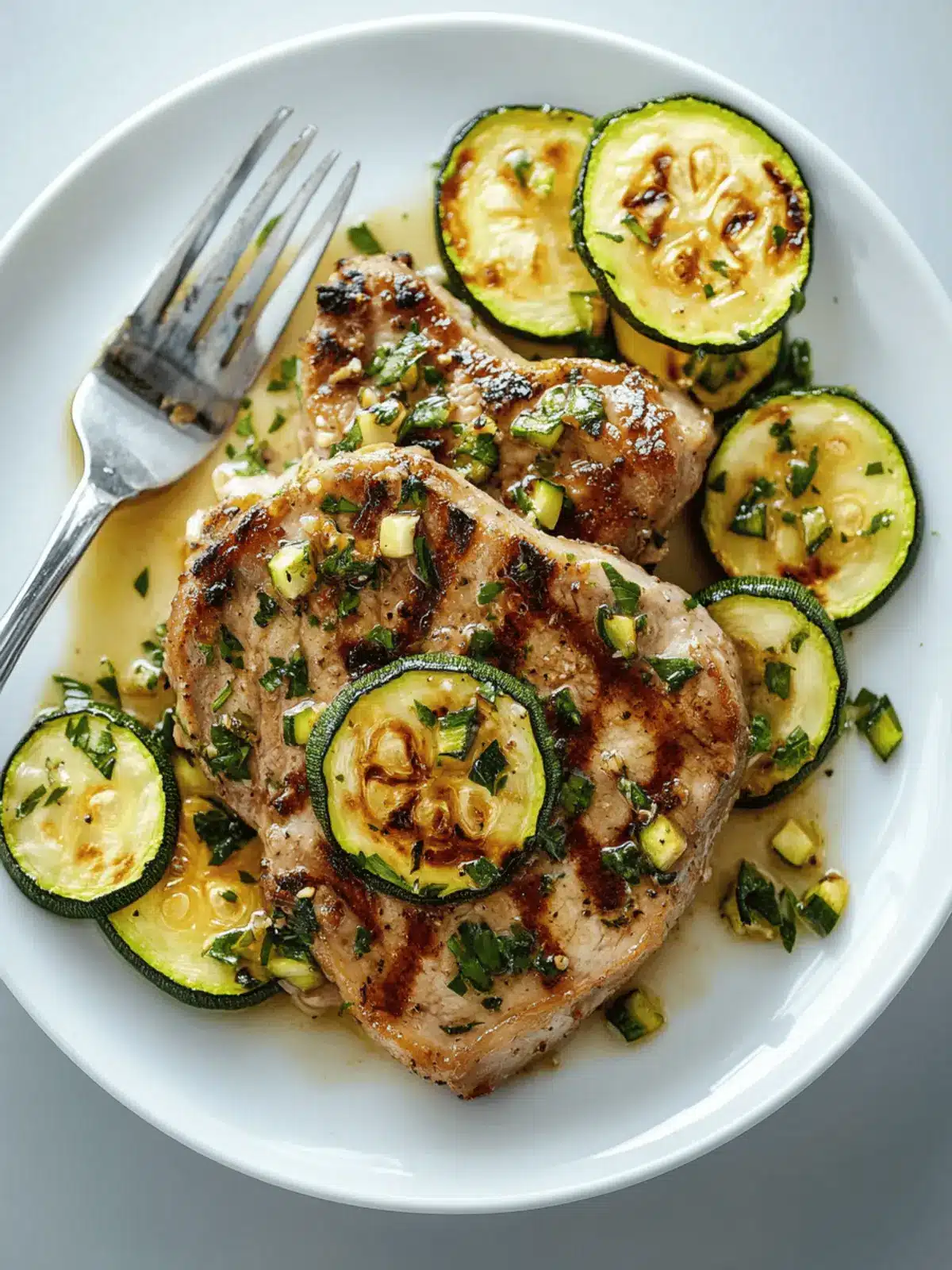 Quick Pork Chops with Zucchini