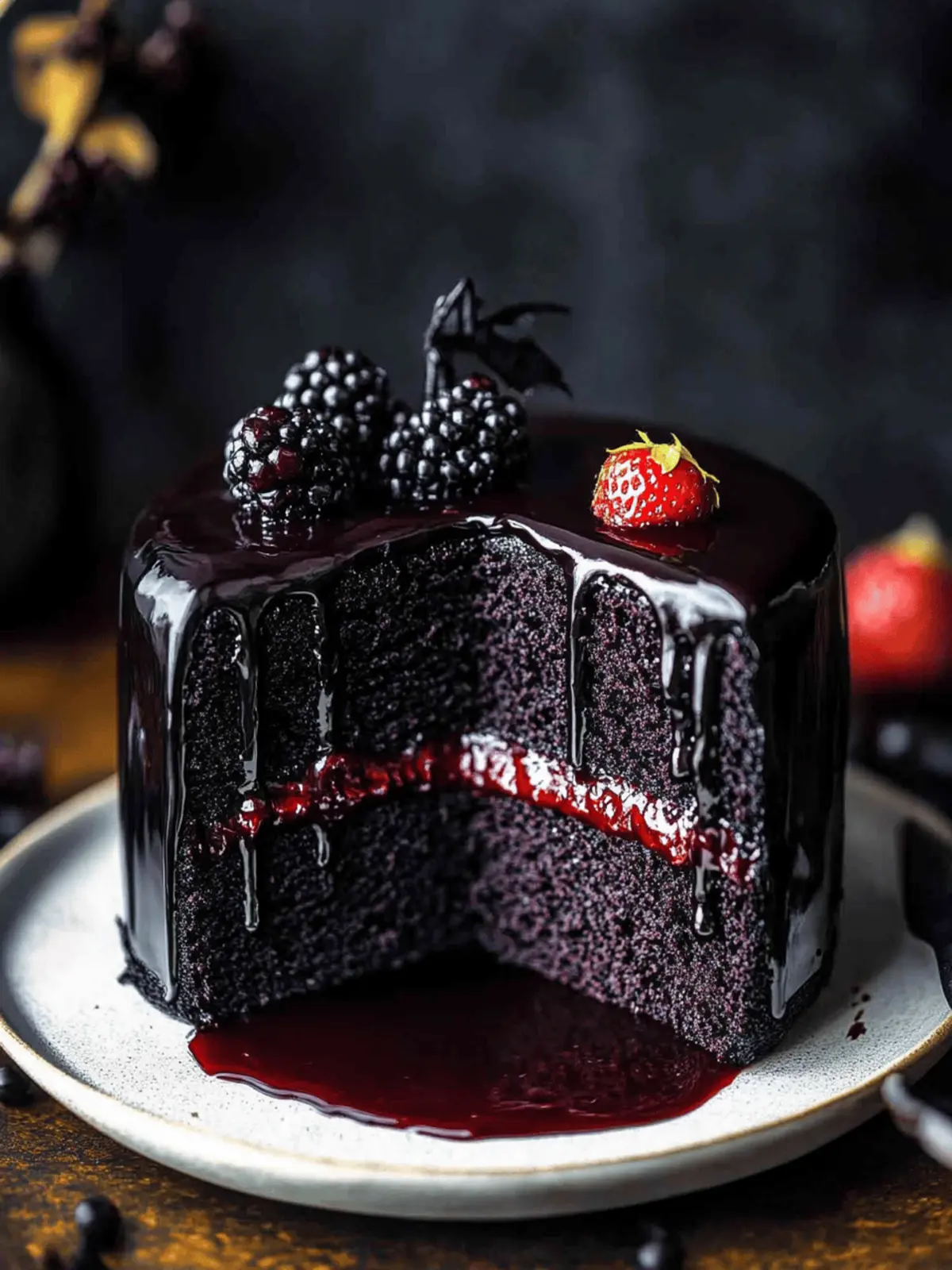 Spooky Black Velvet Halloween Cake