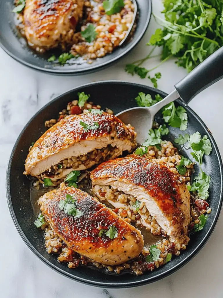 Sticky Rice Stuffed Chicken Breast