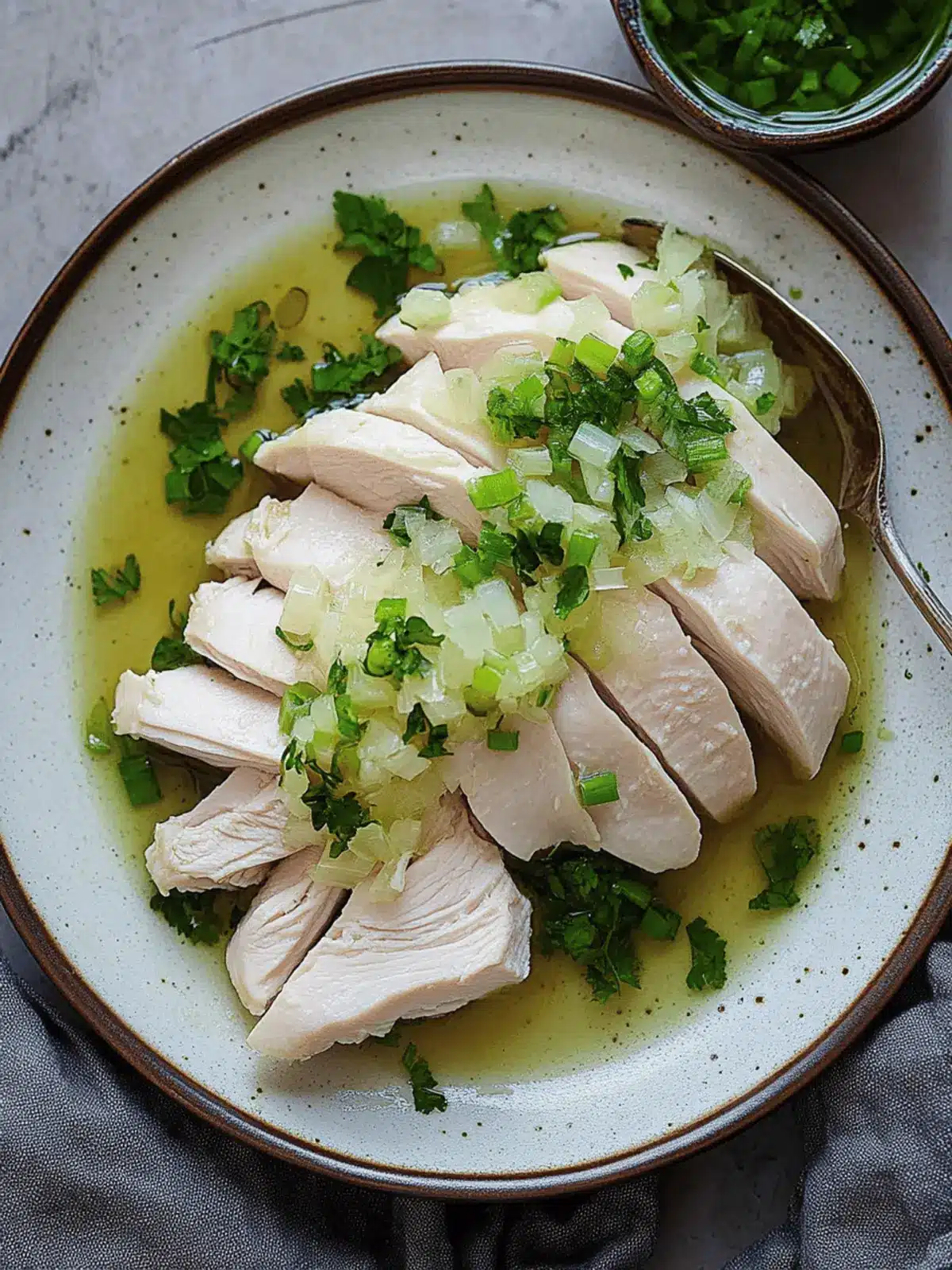 Poached Chicken with Ginger Scallion Sauce