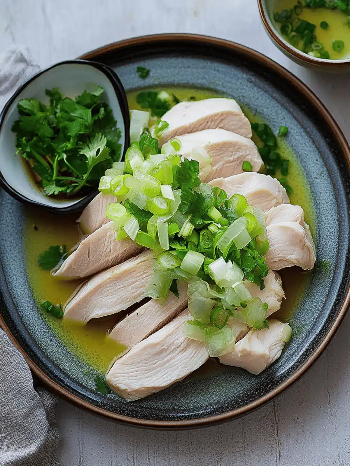 Poached Chicken with Ginger Scallion Sauce