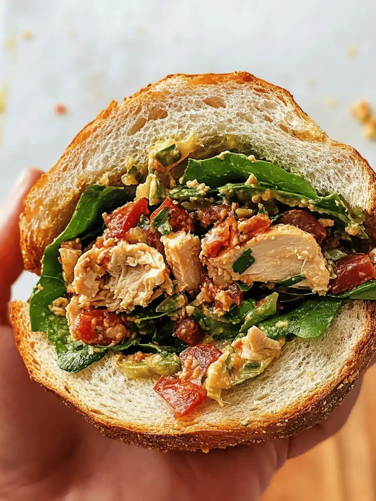 Marry Me Chicken Chopped Salad Sandwich