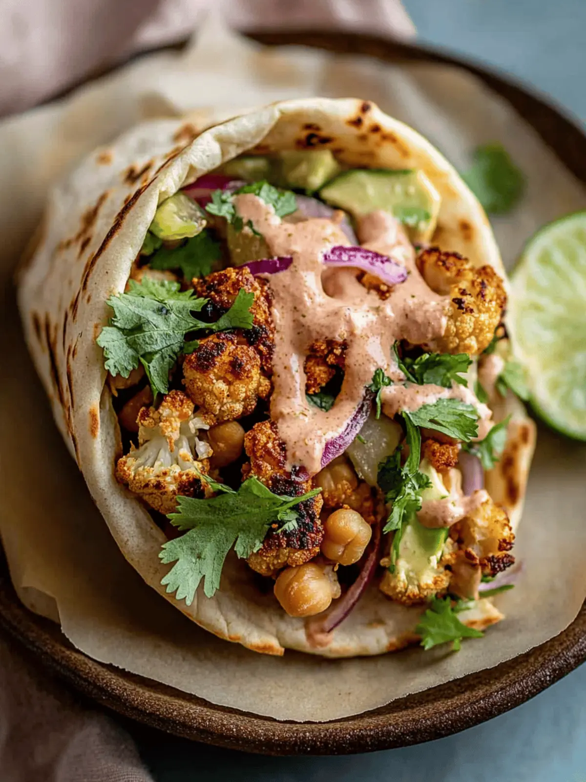 Chili Lime Chickpea Cauliflower Wrap: A Zesty Vegan Fiesta 2 Chili Lime Chickpea Cauliflower Wrap
