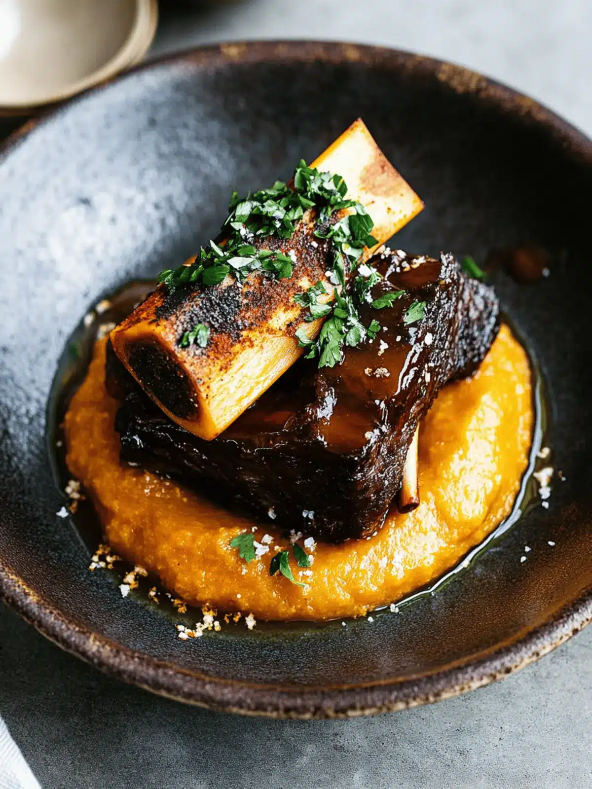 Beef Short Ribs With Pumpkin, Maple And Paprika Pureé