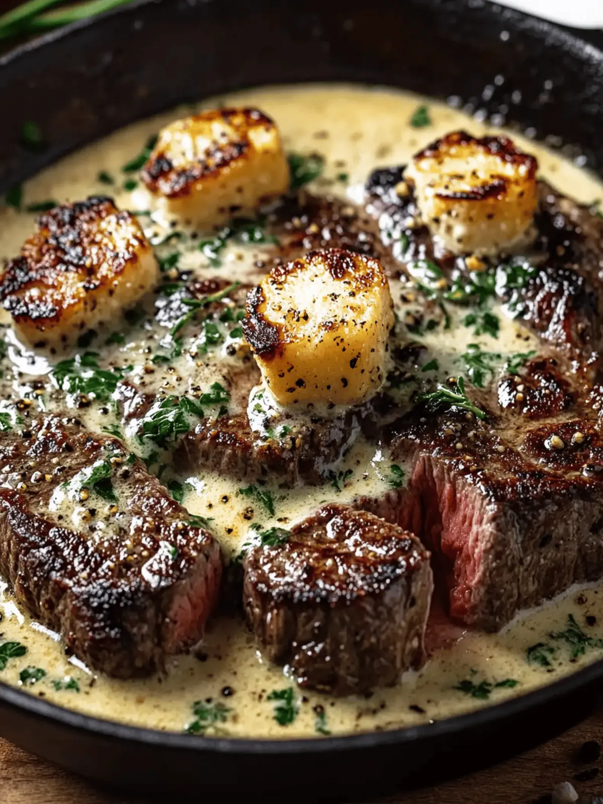 Garlic Butter Steak with Parmesan Cream Sauce Made
