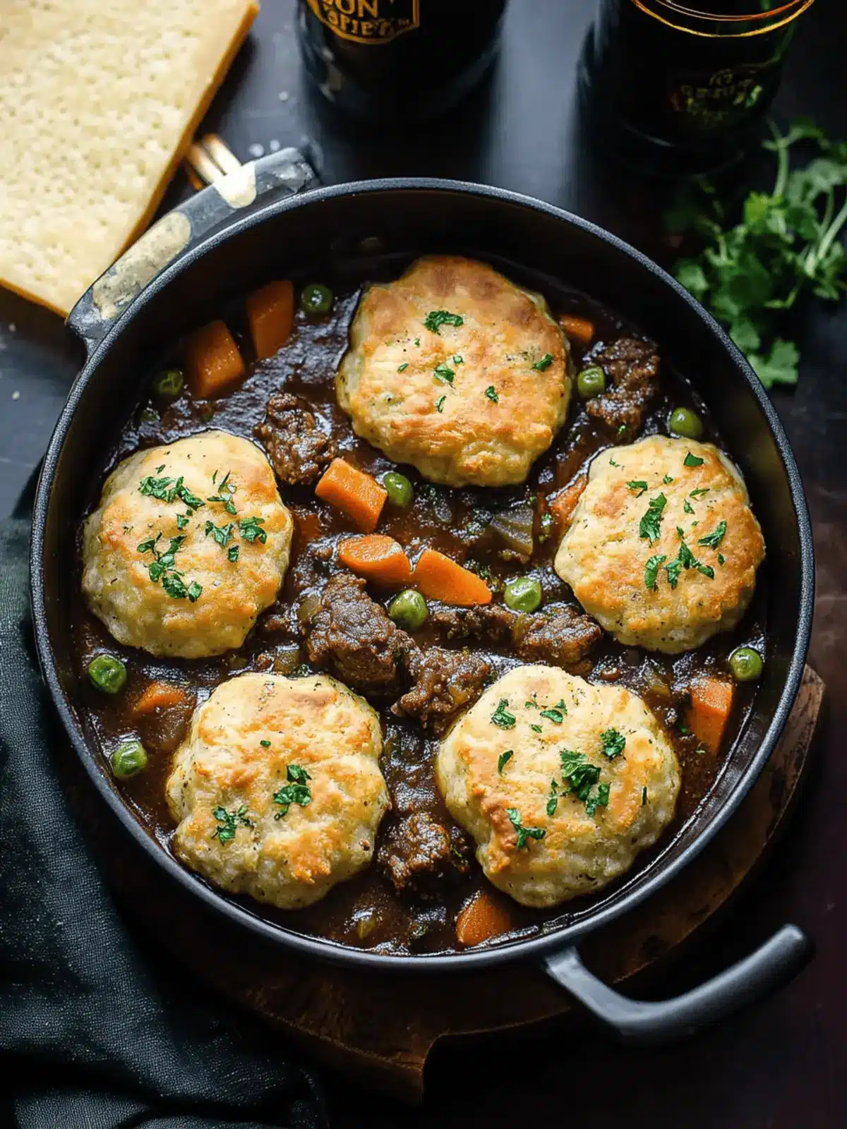 Guinness Beef Stew with Cheddar Herb Dumplings
