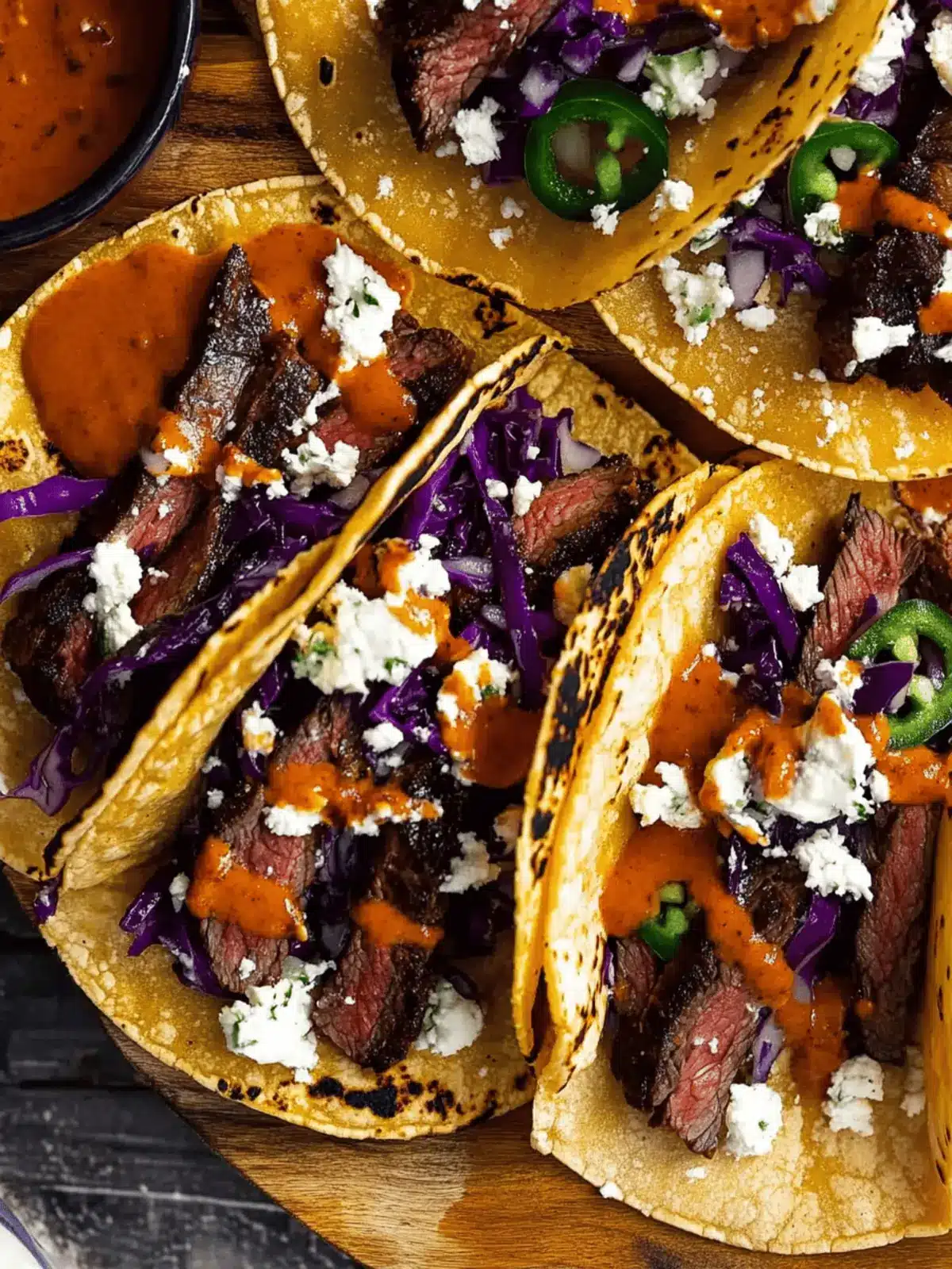 Steak Tacos with Smoky Chipotle Sauce & Crunchy Slaw Delight 2 Steak Tacos with Chipotle Sauce & Roasted Cabbage Slaw