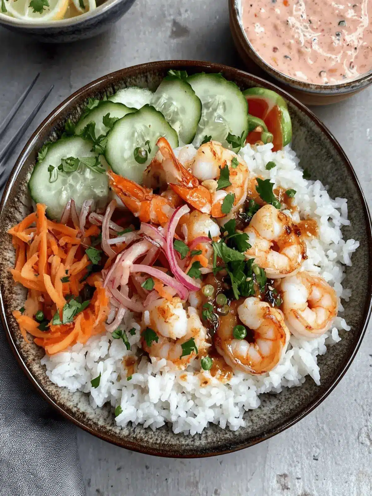 Shrimp Rice Bowls with Spicy Mayo