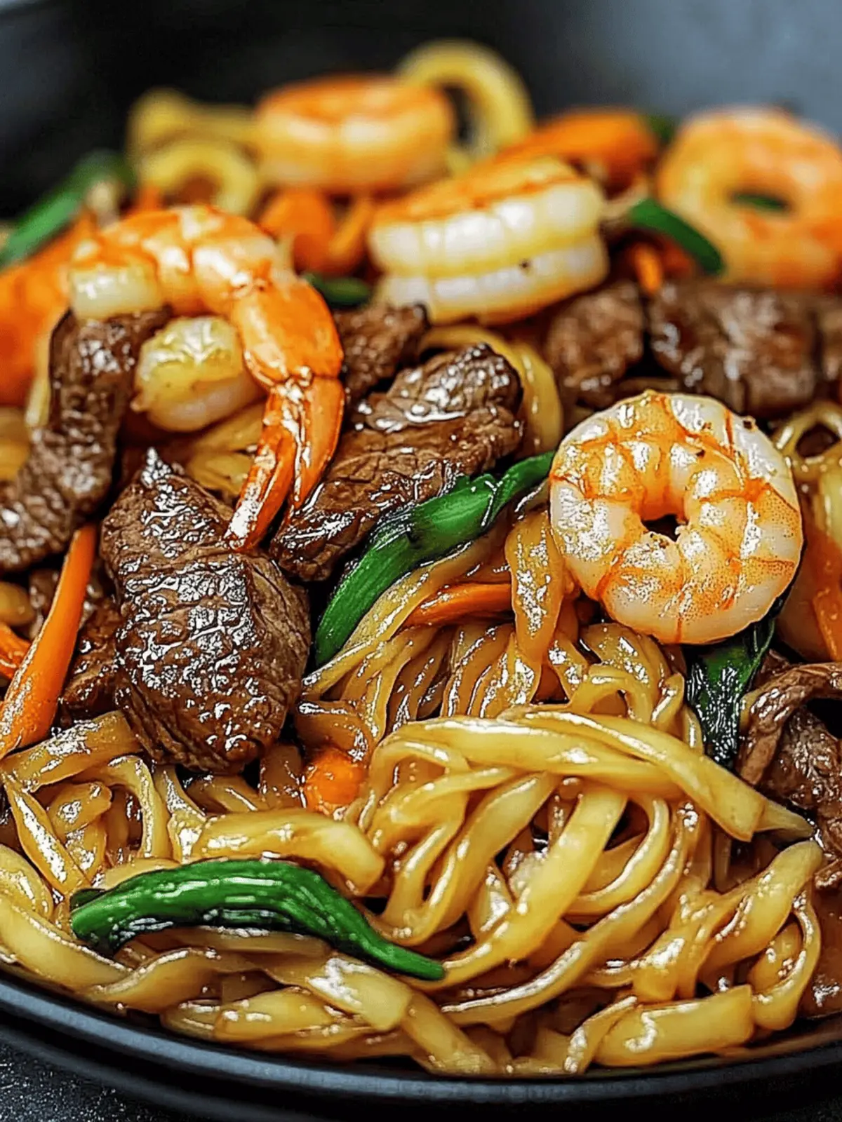 Savory Steak & Shrimp Stir-Fried Noodles in 30 Minutes 4 Steak & Shrimp Stir-Fried Noodles