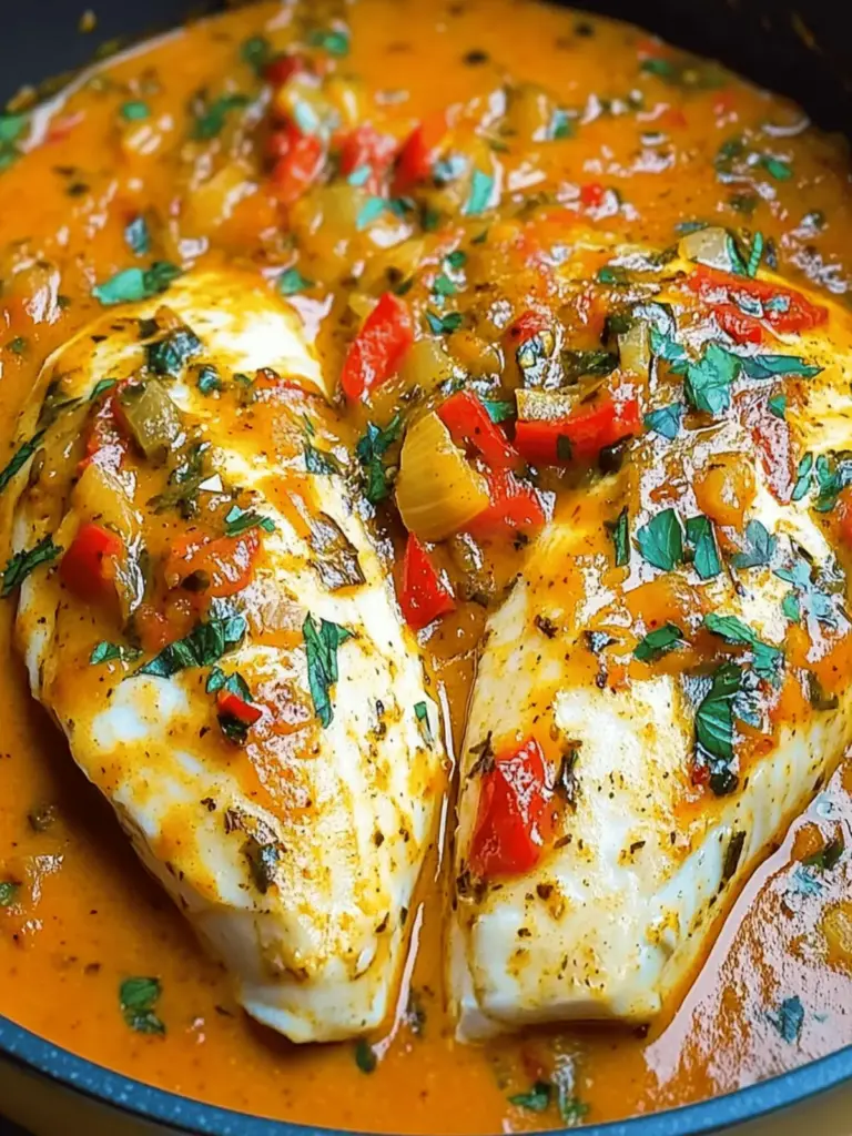 ilapia in Roasted Pepper Sauce