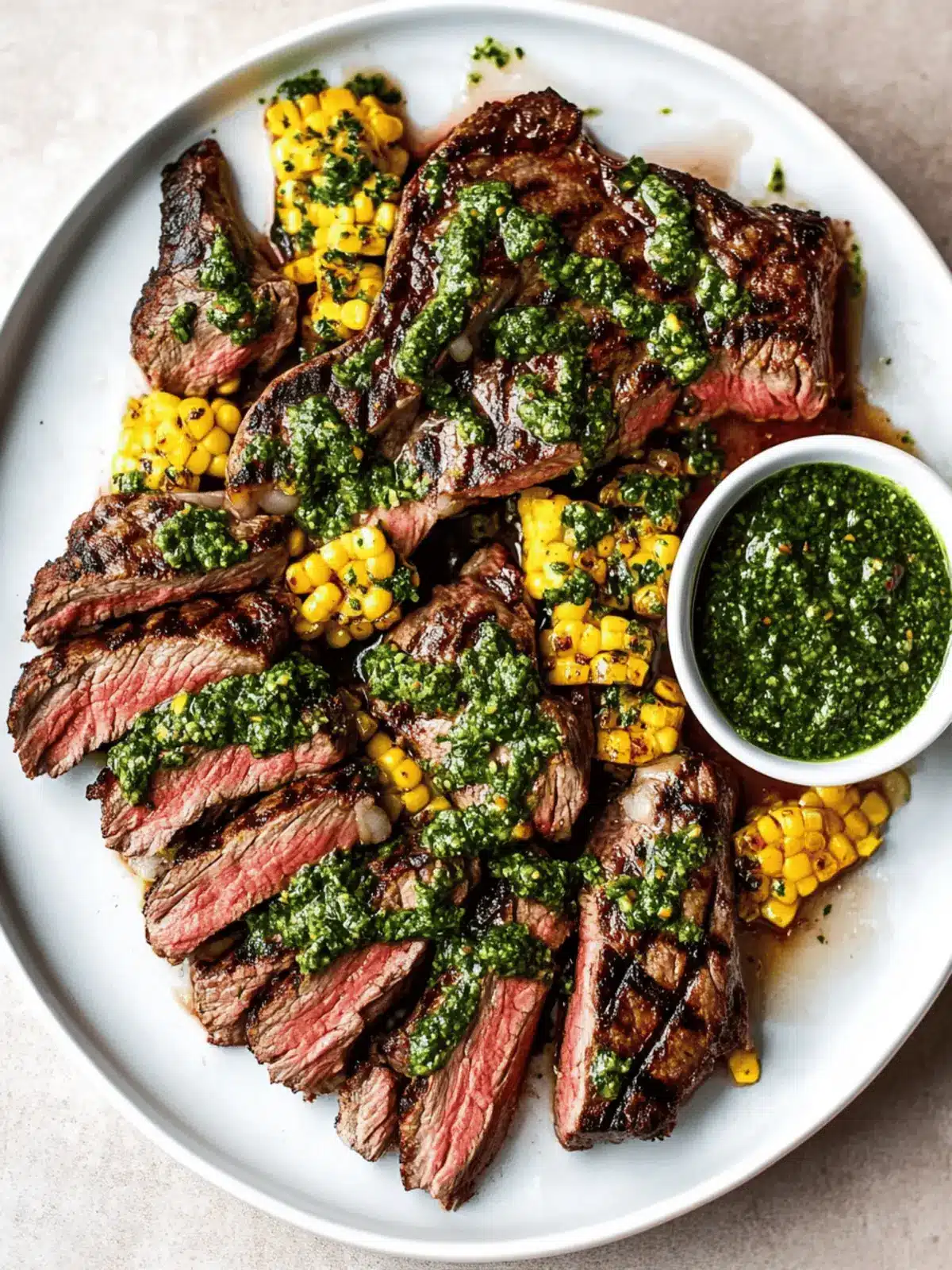 Grilled Ribeye with Chimichurri Sauce