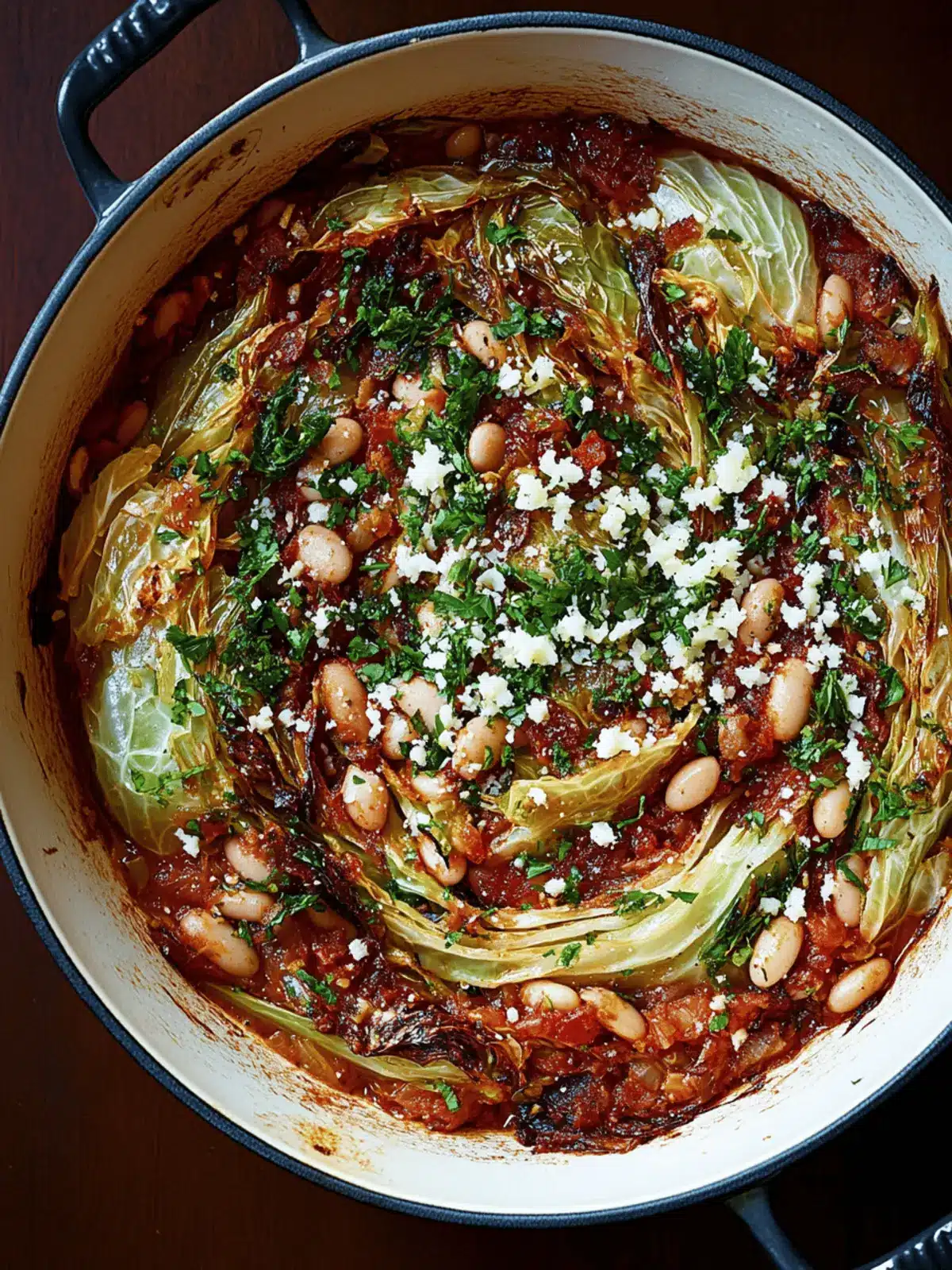 Baked Cabbage and White Beans