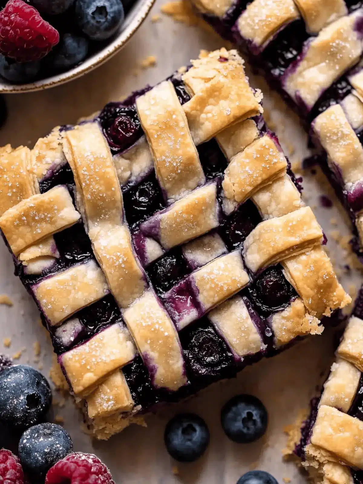 Gooey Blueberry Pie Bars with Lattice Crust You’ll Adore 2 Gooey Blueberry Pie Bars with Lattice Pie Crust