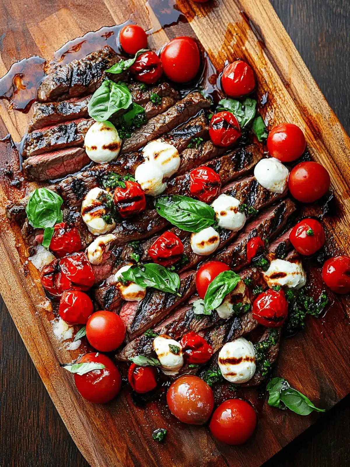 Balsamic Grilled Flank Steak Caprese with Grilled Tomatoes 5 Balsamic Grilled Flank Steak Caprese