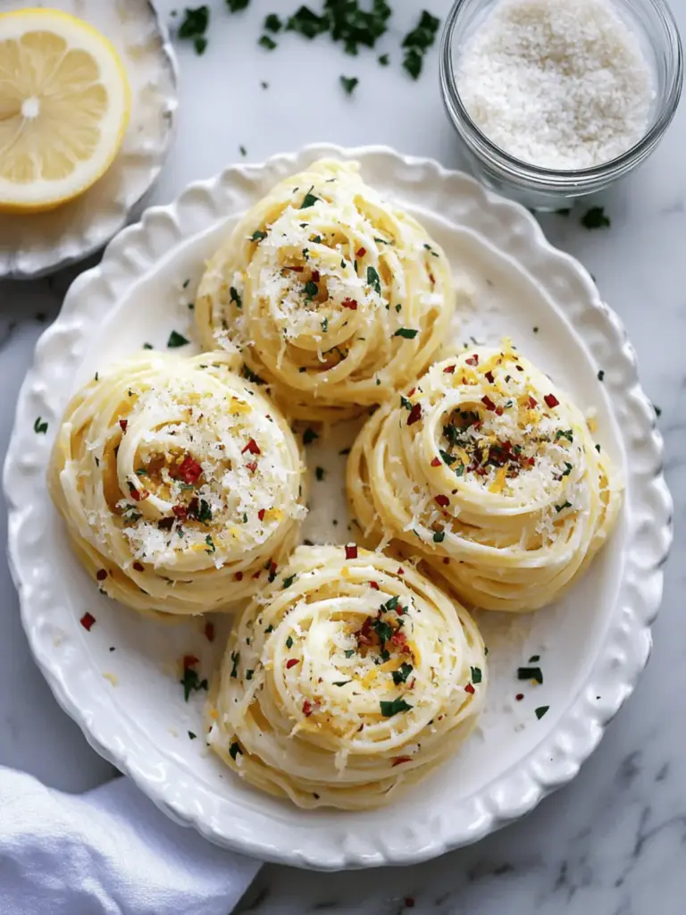 Spicy Lemon Pasta Nests