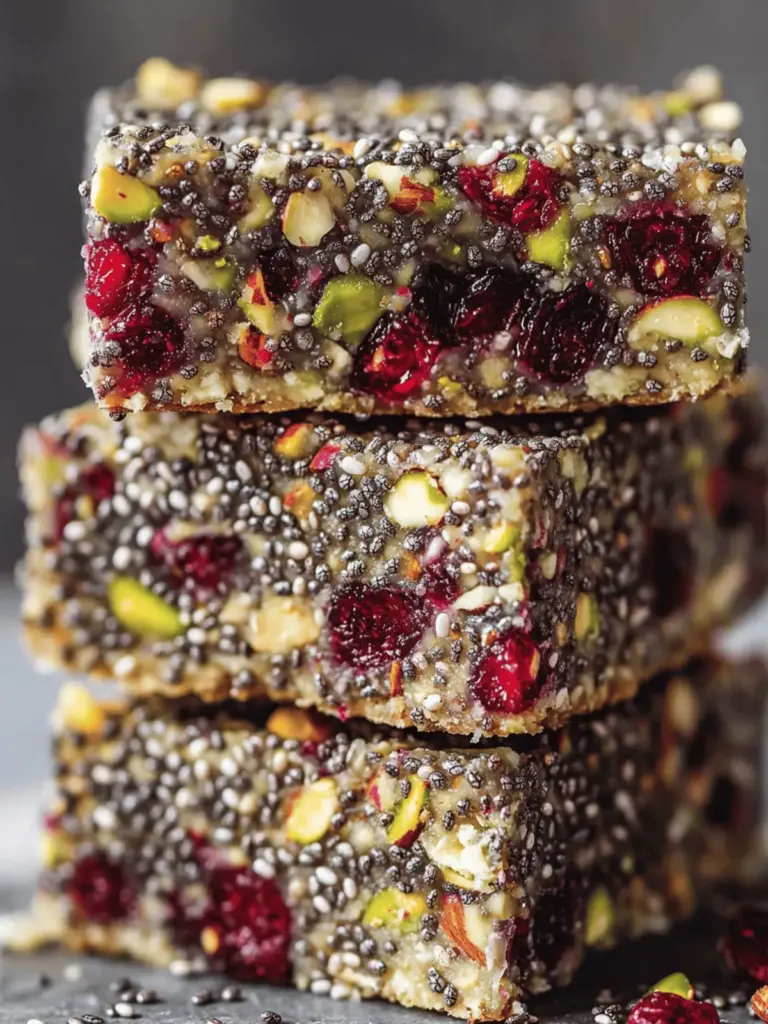 Pistachio Cranberry Chia Bars