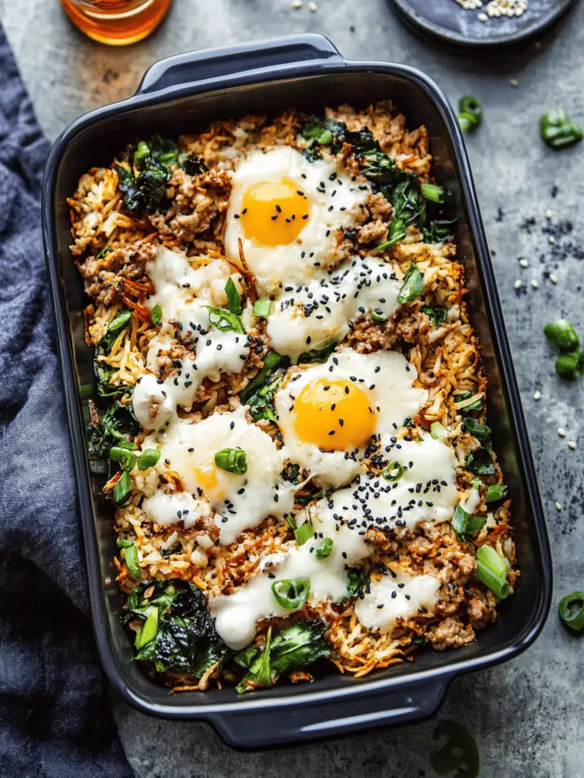 Bibimbap Casserole with Ground Pork