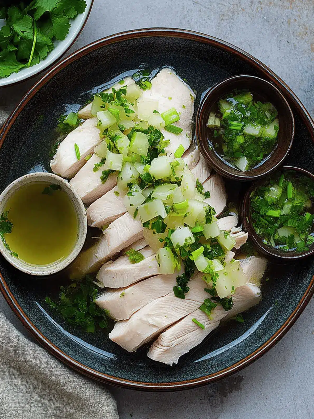 Poached Chicken with Ginger Scallion Sauce