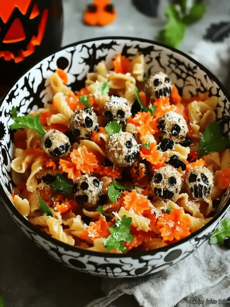 Spooky Halloween Pasta Salad