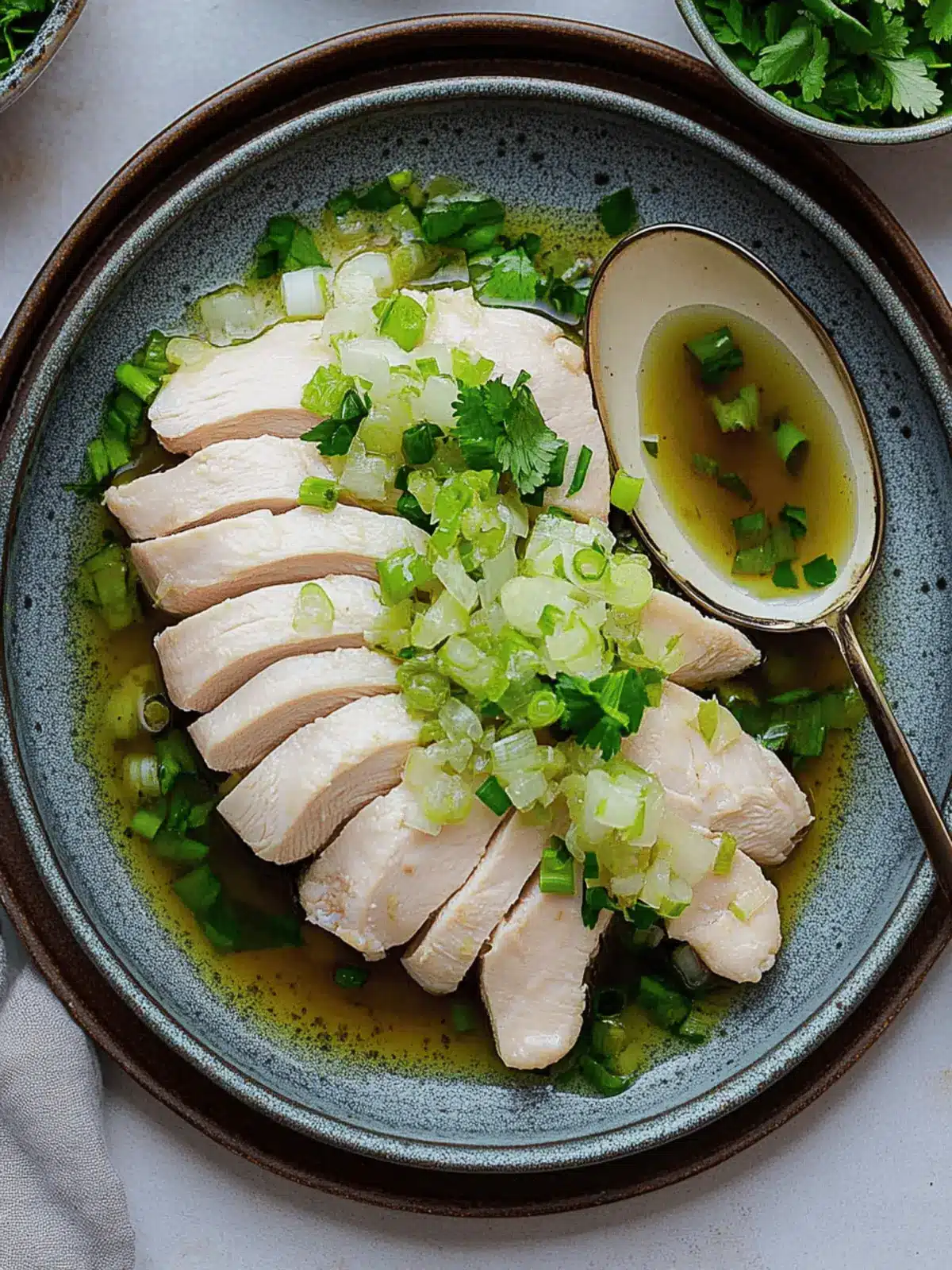 Poached Chicken with Ginger Scallion Sauce