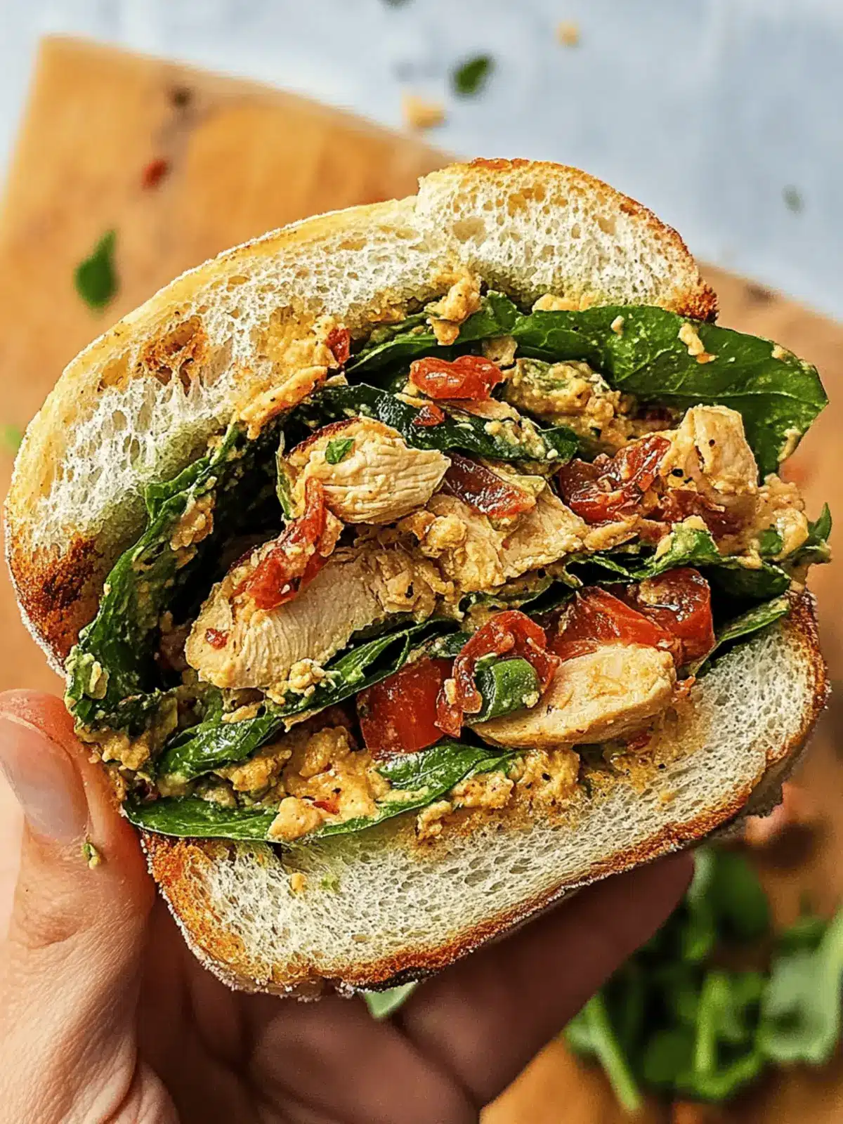 Marry Me Chicken Chopped Salad Sandwich