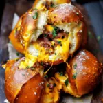 Cheddar Bacon Stuffed Pretzel Buns