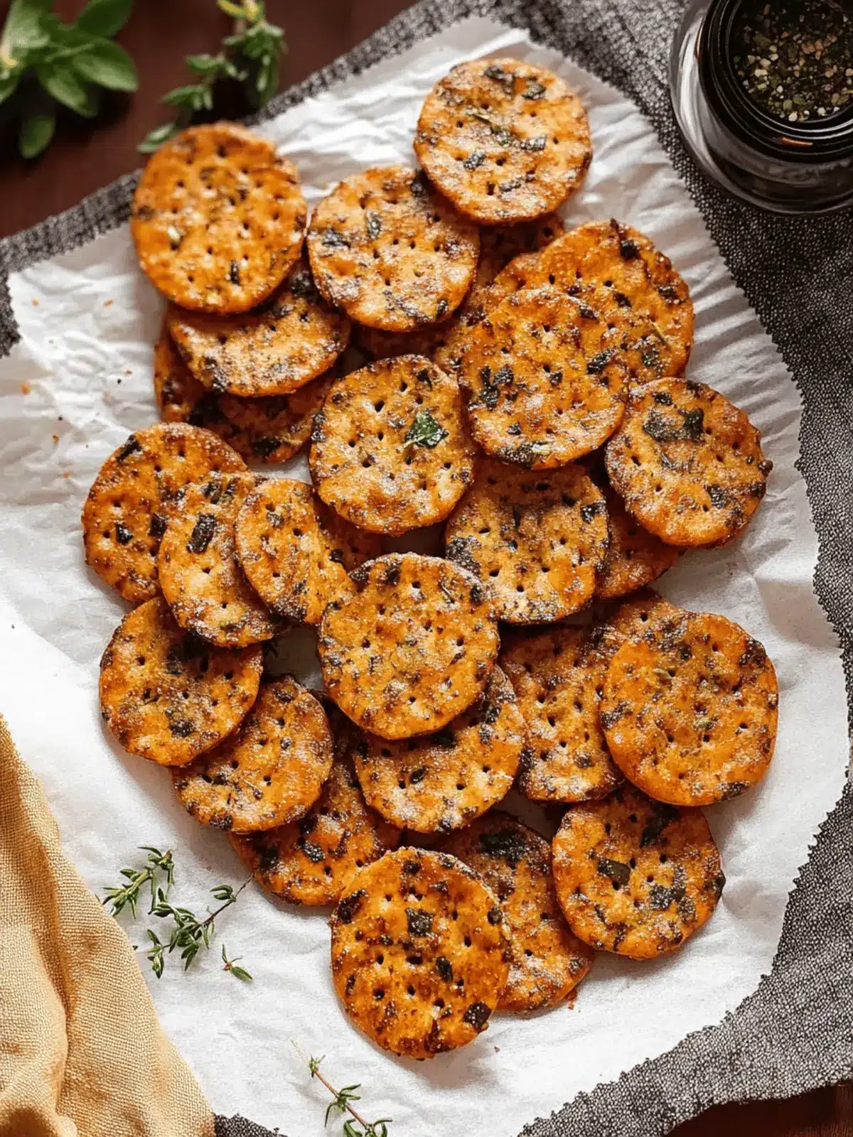 Sweet + Spicy Herb Crackers