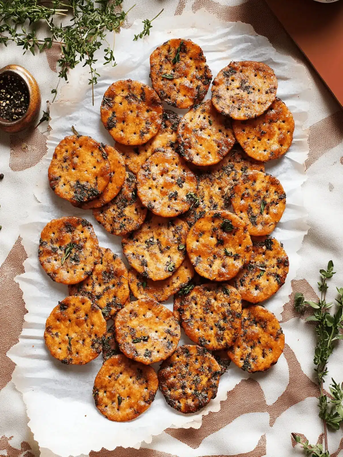Sweet + Spicy Herb Crackers