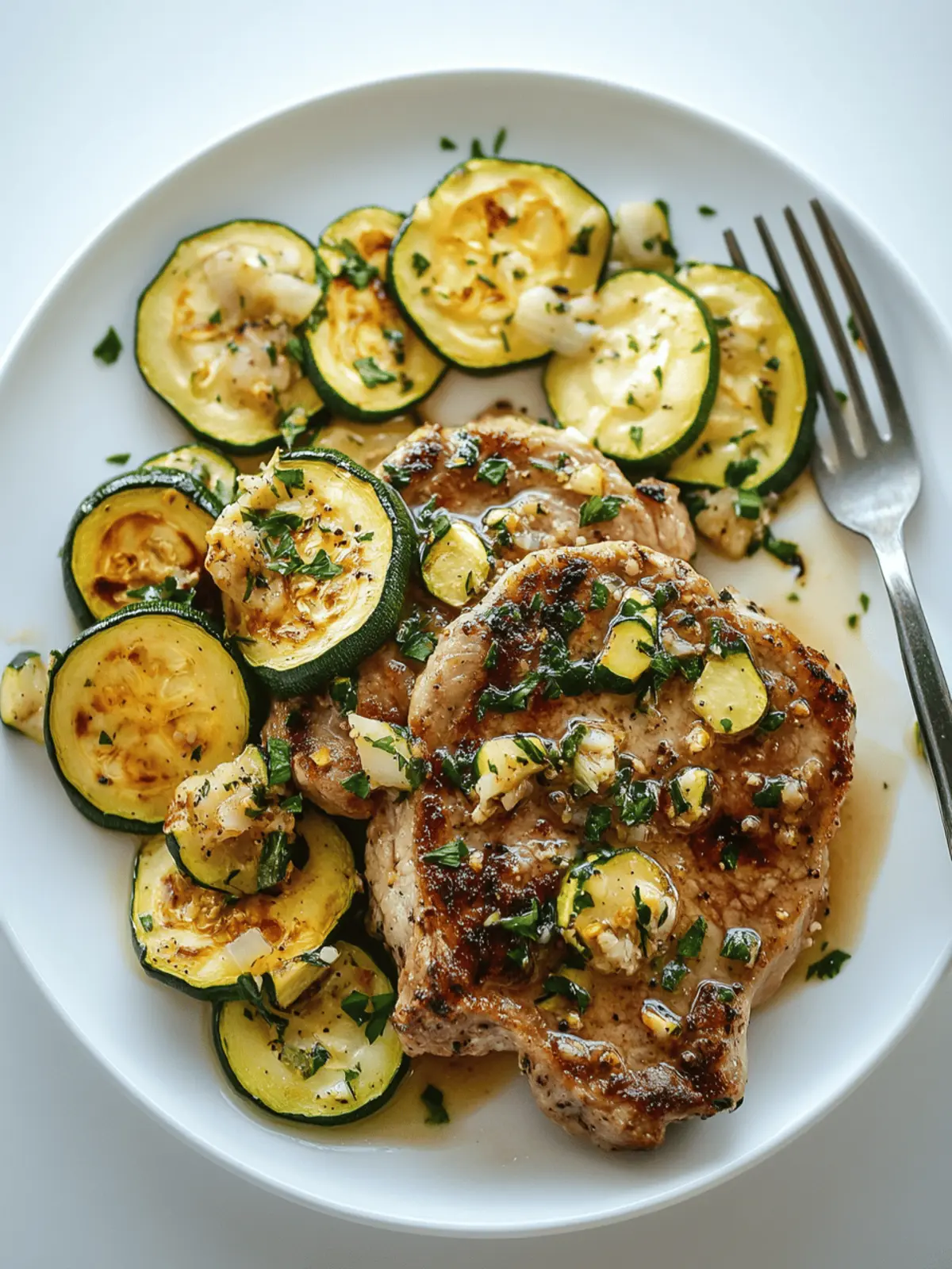 Quick Pork Chops with Zucchini