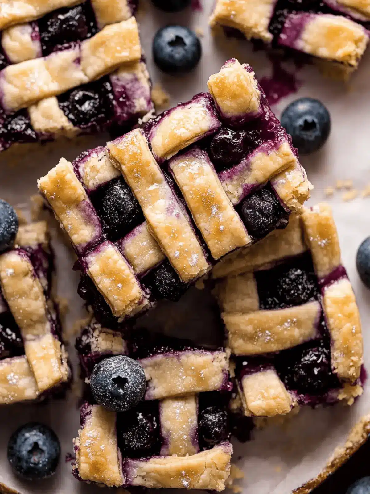 Gooey Blueberry Pie Bars with Lattice Crust You’ll Adore 4 Gooey Blueberry Pie Bars with Lattice Pie Crust