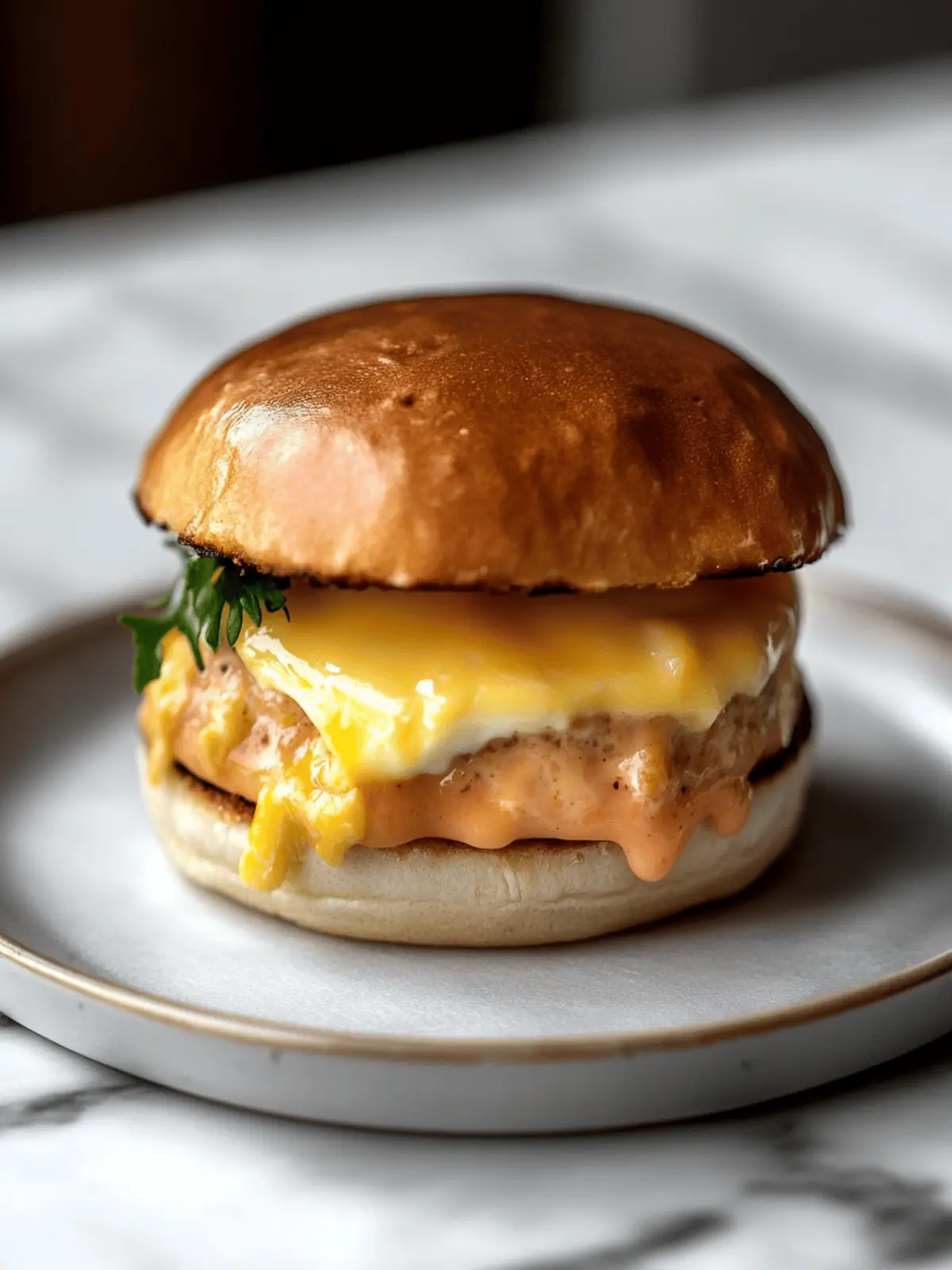 Fluffy Steamed Egg Patty Breakfast Sandwich