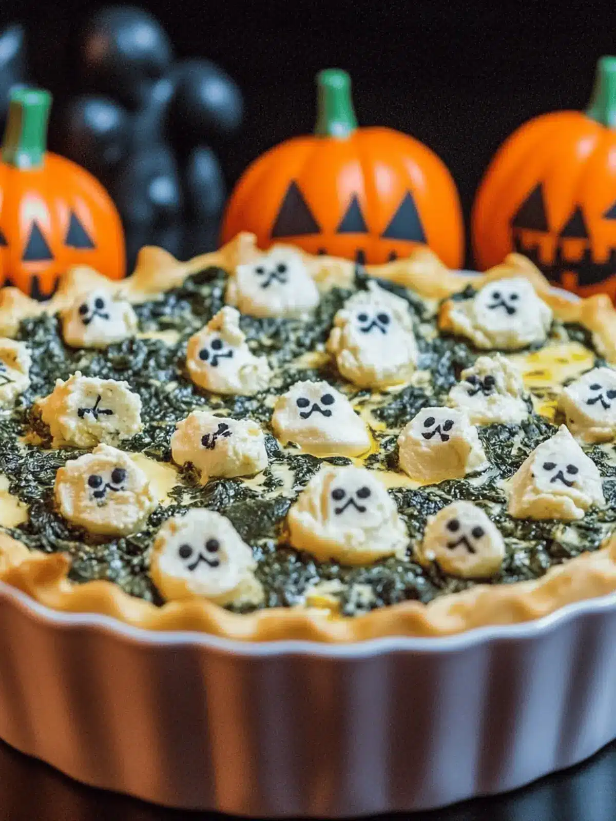 Spooky Halloween Graveyard Spinach Dip