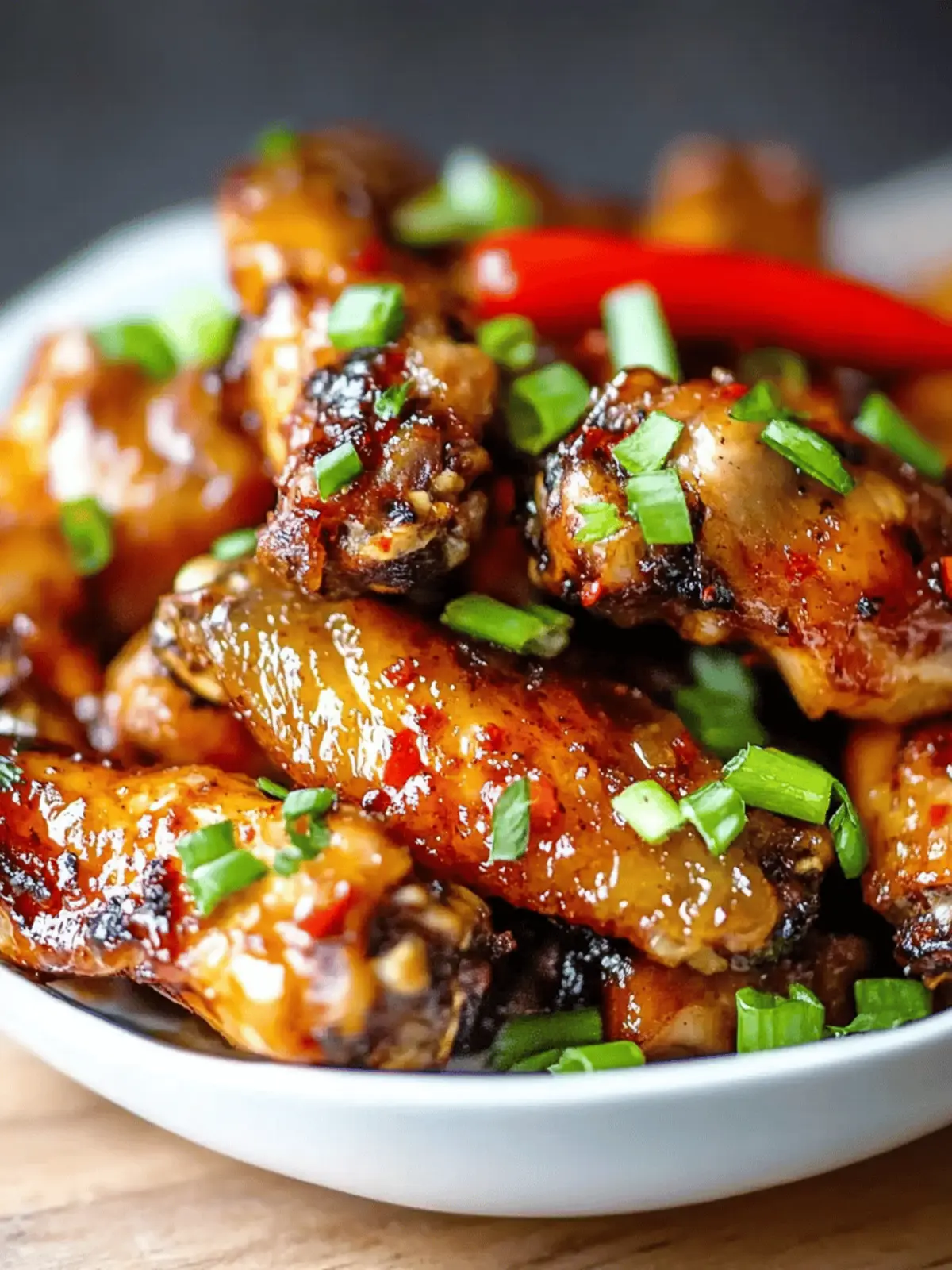 Oven Baked Sticky Thai Chicken Wings