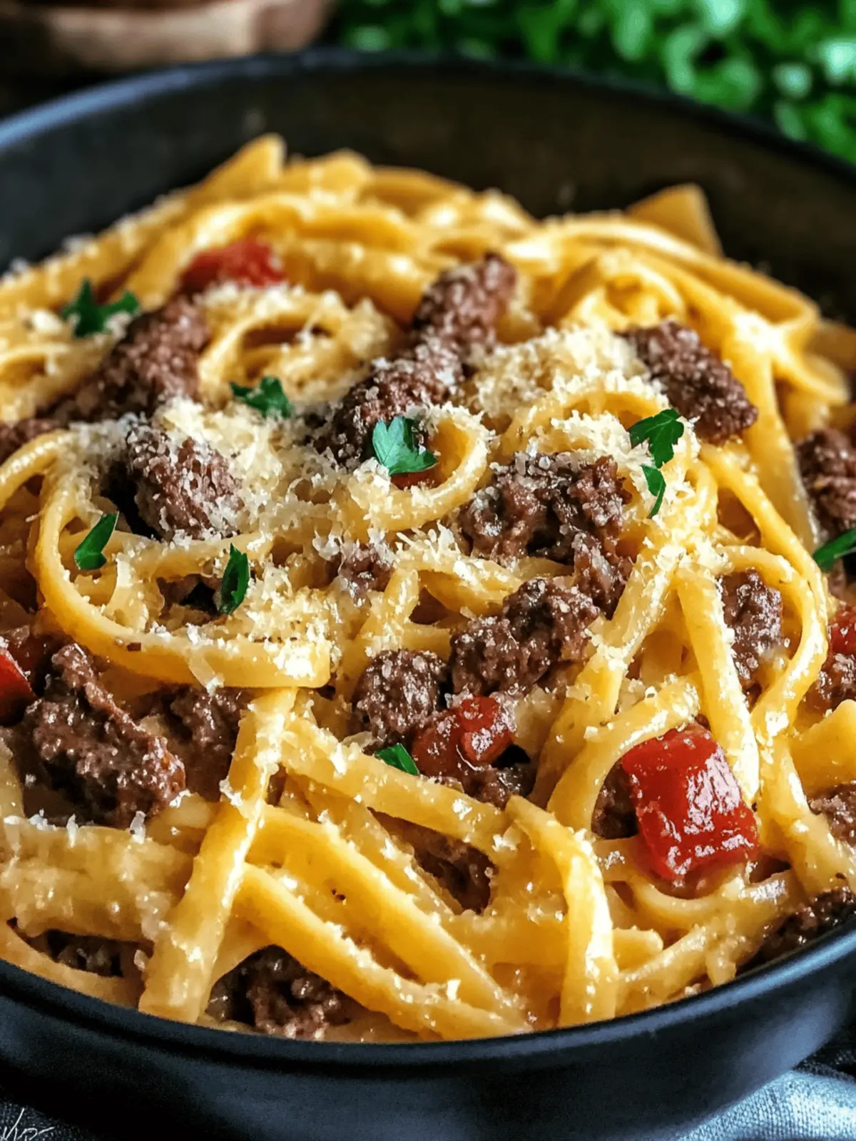 Garlic Butter Beef Pasta