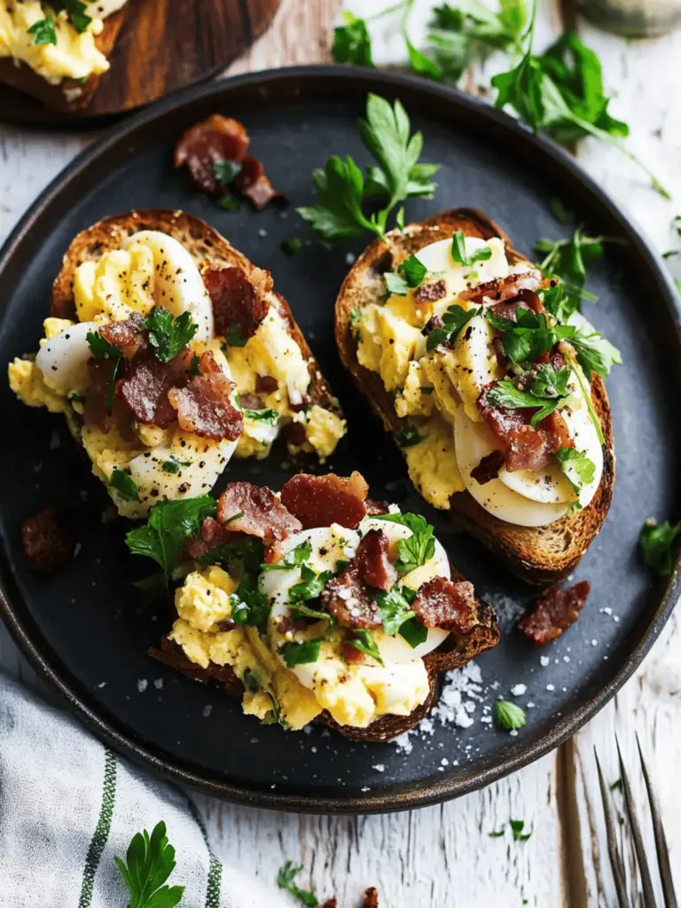 Bacon & Egg Salad on Rye Toast