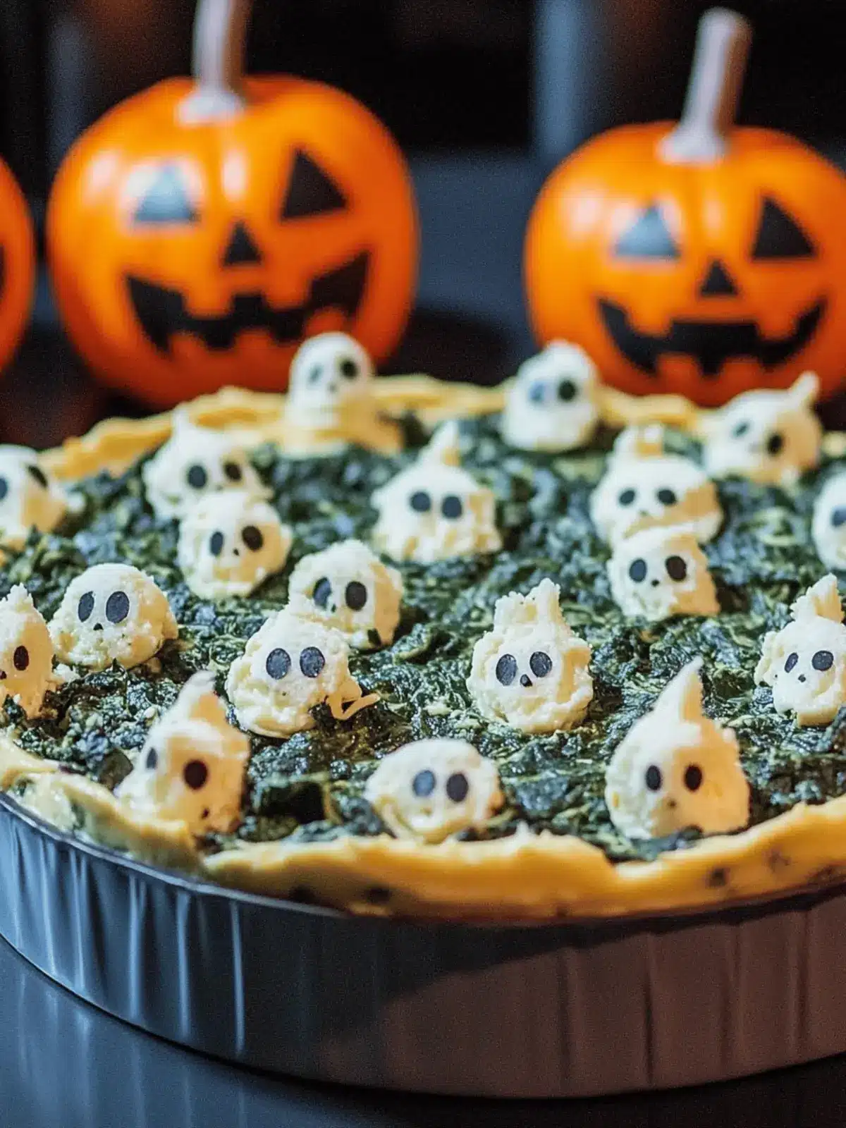Spooky Halloween Graveyard Spinach Dip