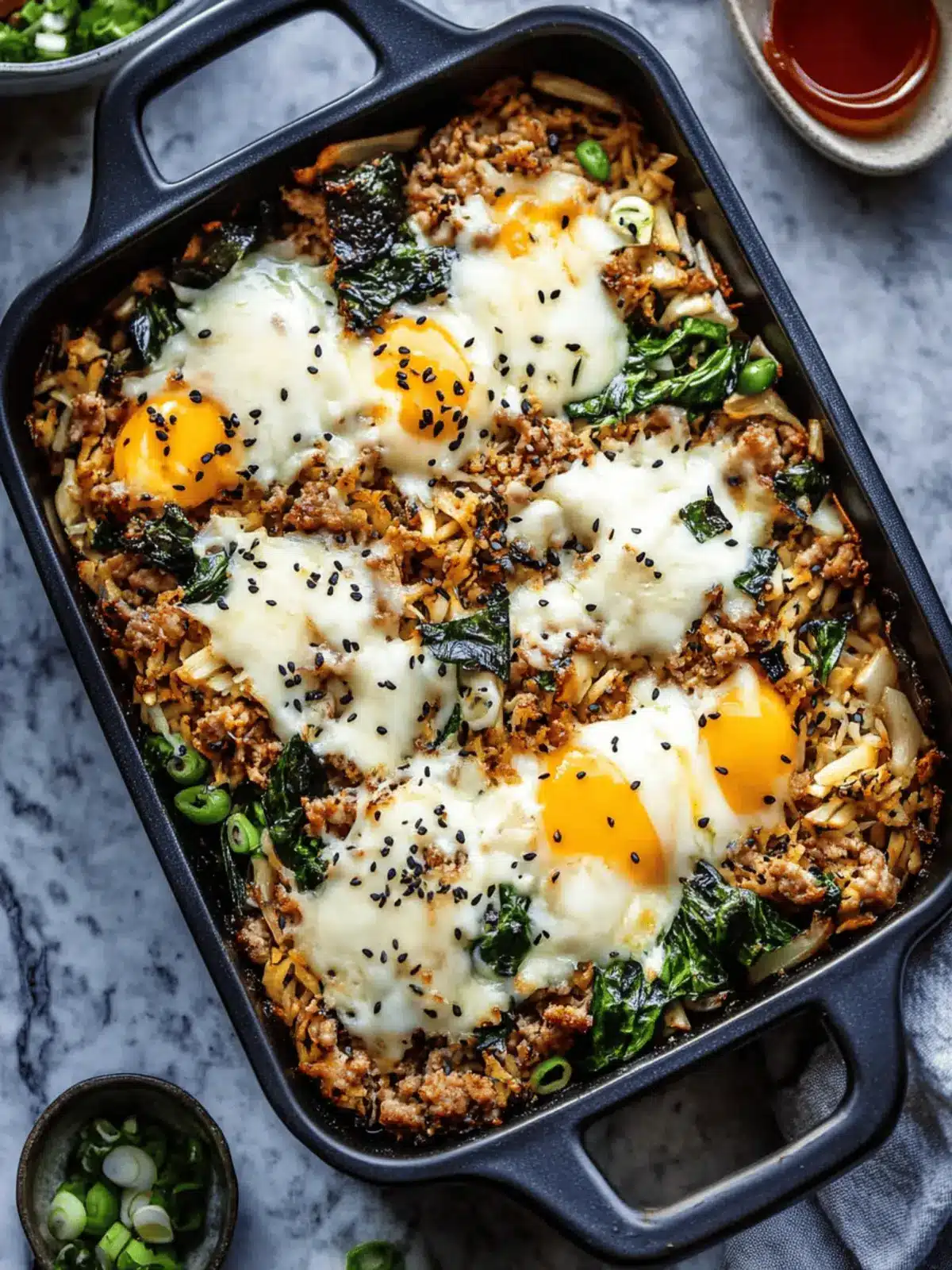 Bibimbap Casserole with Ground Pork
