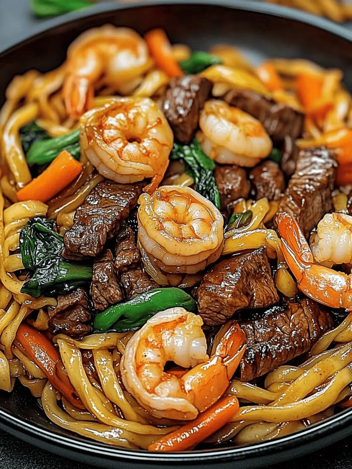 Savory Steak & Shrimp Stir-Fried Noodles in 30 Minutes 3 Steak & Shrimp Stir-Fried Noodles