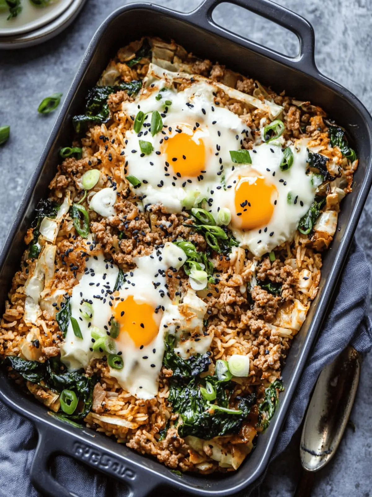 Bibimbap Casserole with Ground Pork