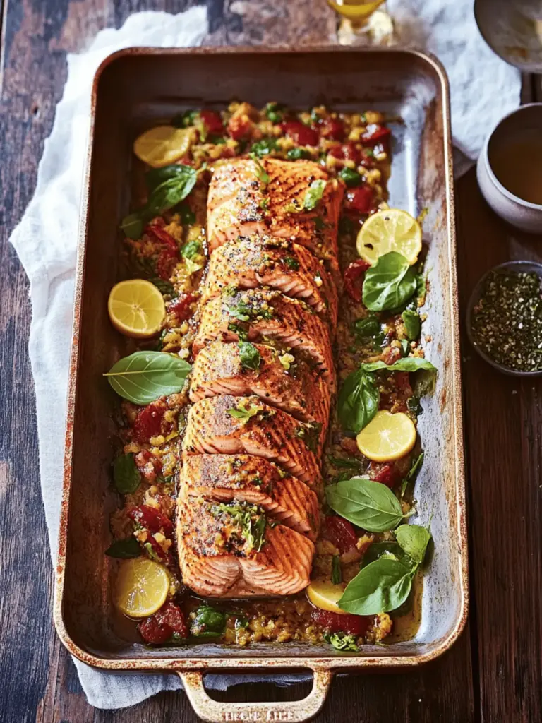 Golden hasselback salmon