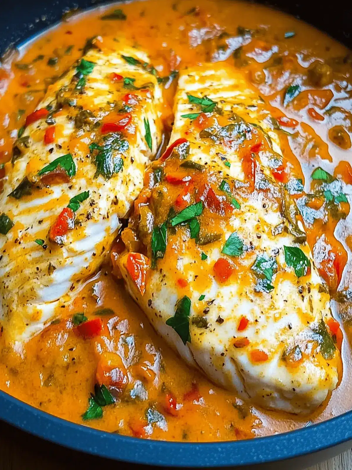 ilapia in Roasted Pepper Sauce