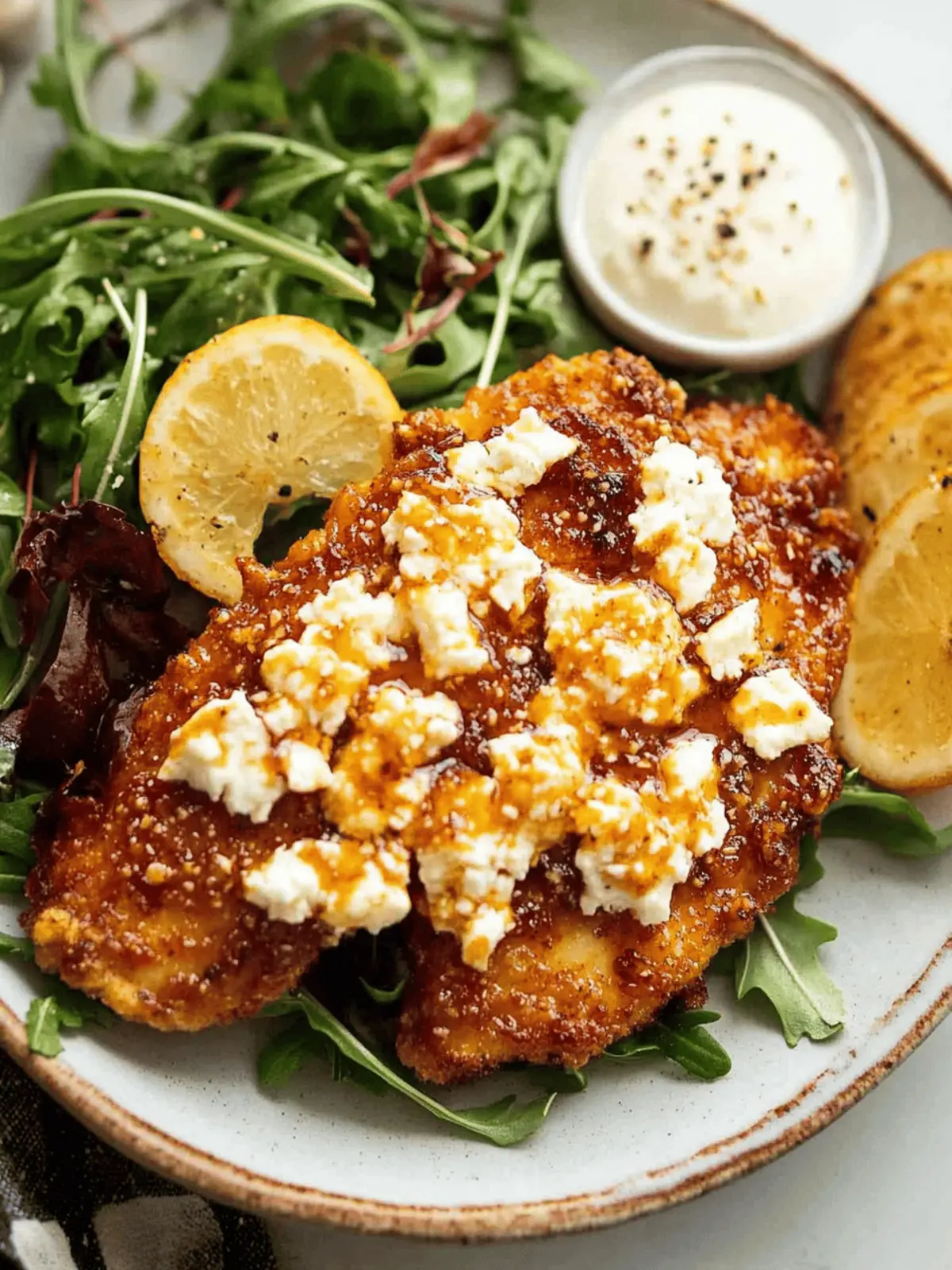 Crispy Hot Honey Feta Chicken