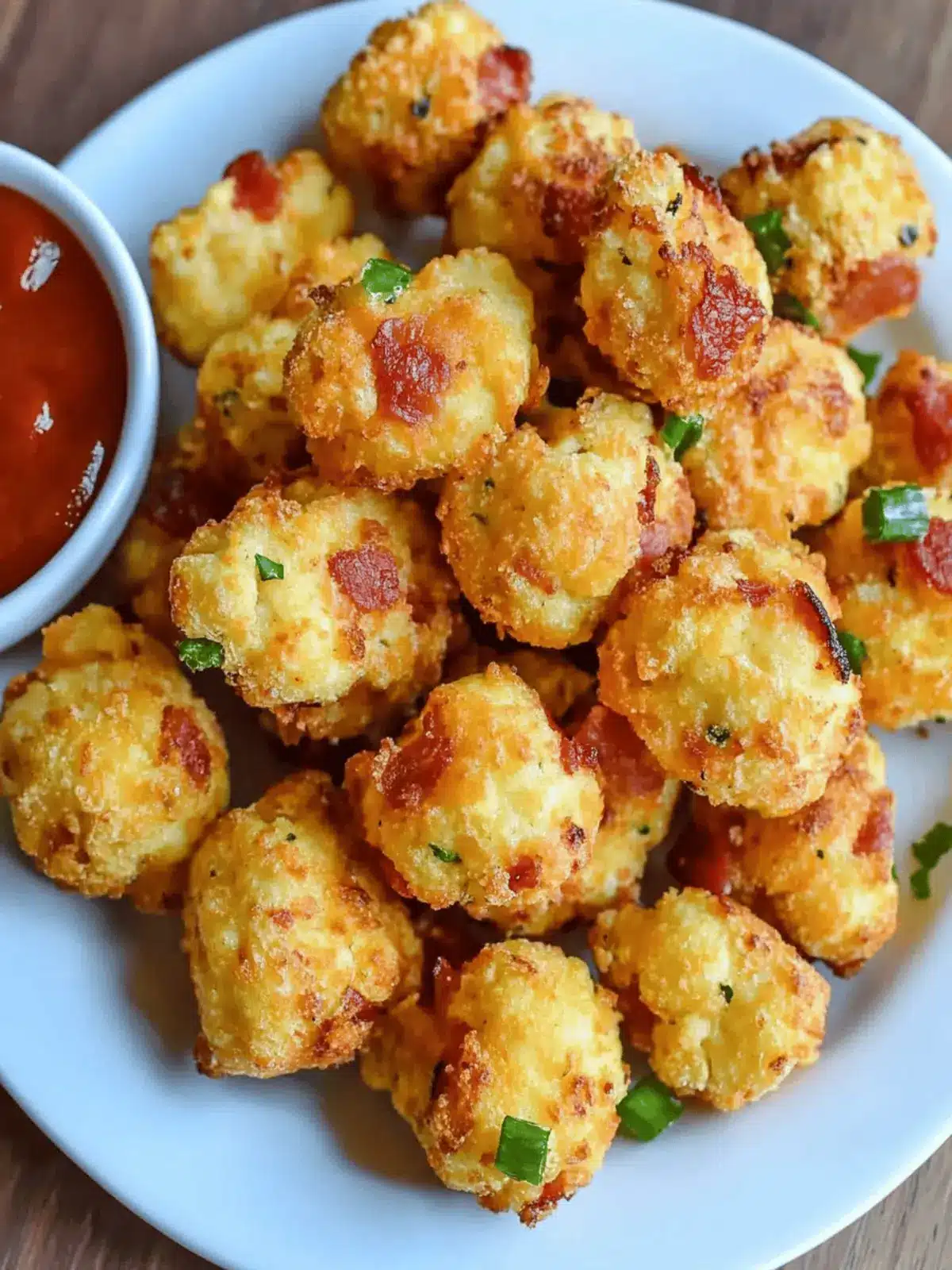 Crispy Bacon Cheddar Cauliflower Tots for Keto Lovers 2 Bacon Cheddar Cauliflower Tots (keto + low carb)