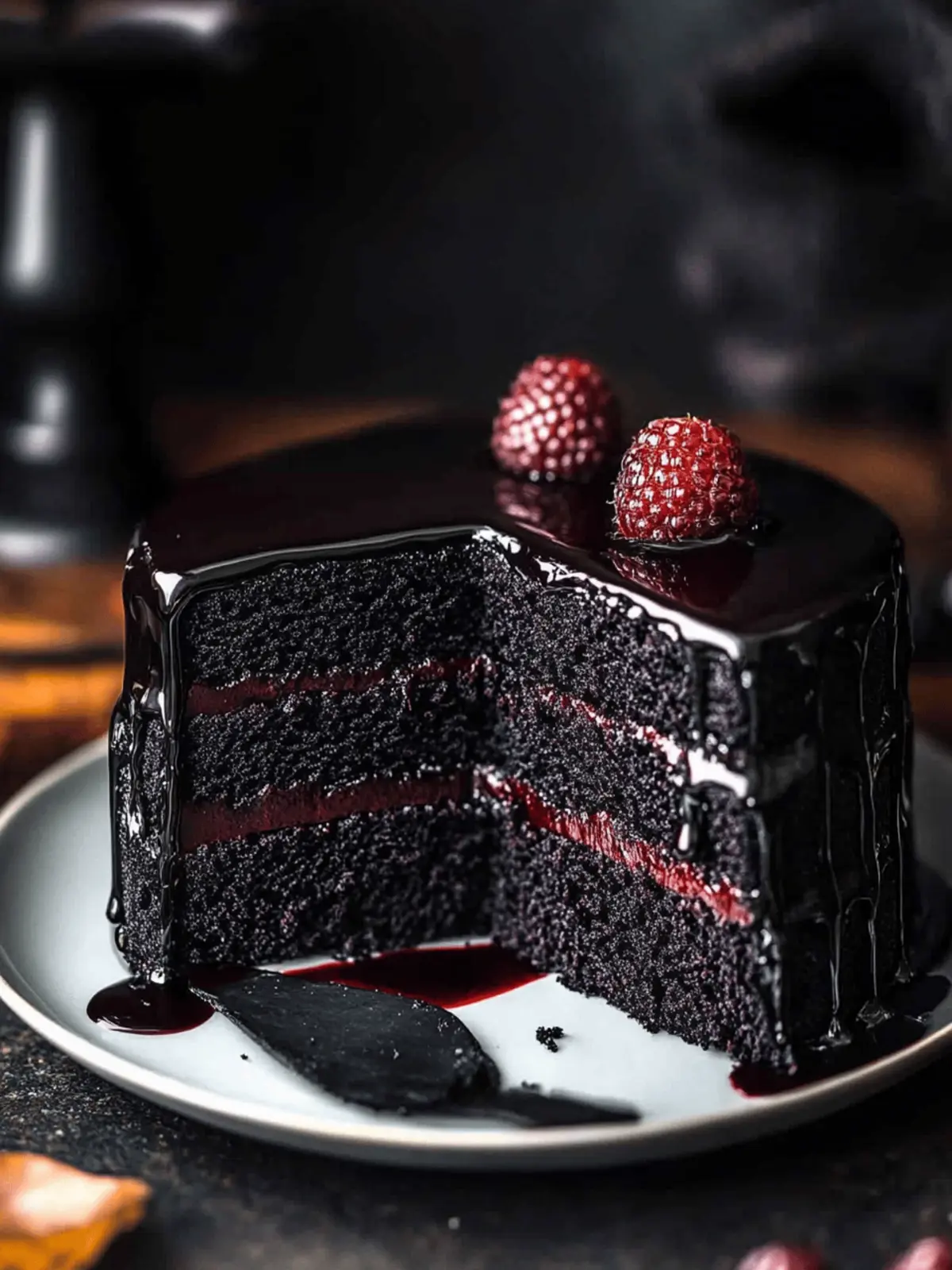 Spooky Black Velvet Halloween Cake