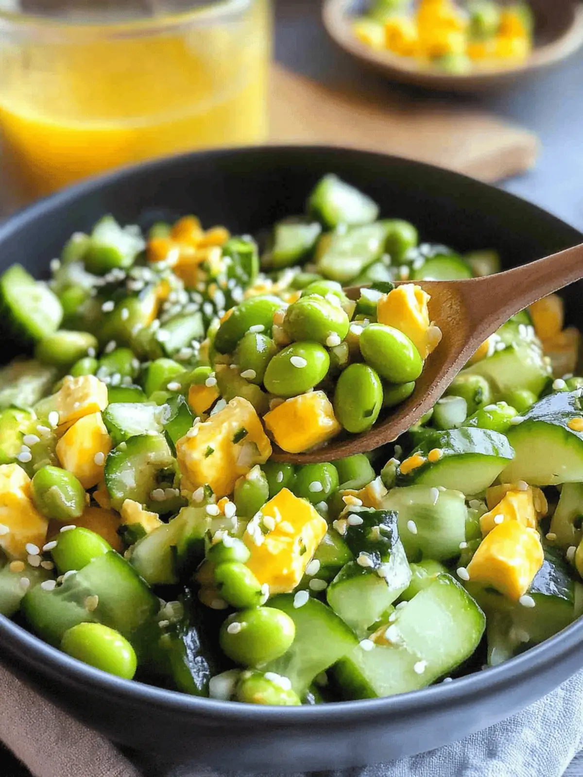 Cucumber Edamame Salad with Ginger Dressing