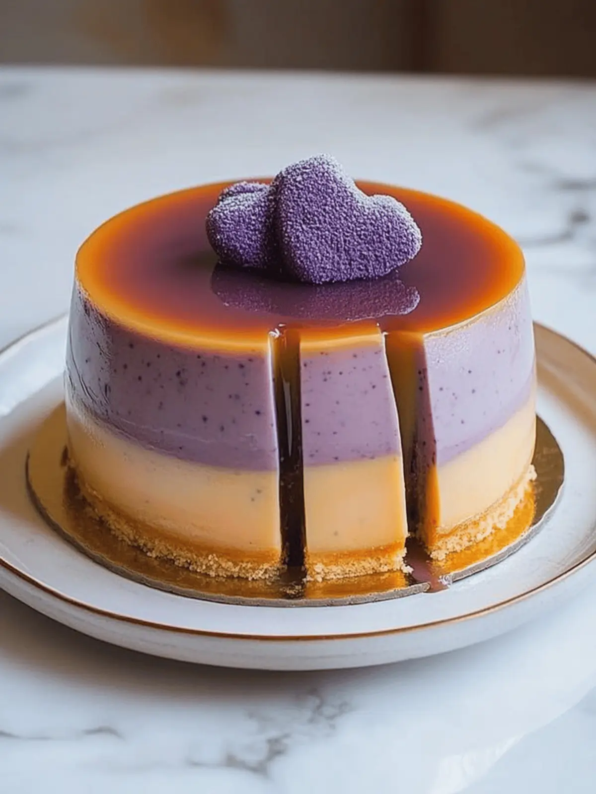 Ube Leche Flan Layer Cake