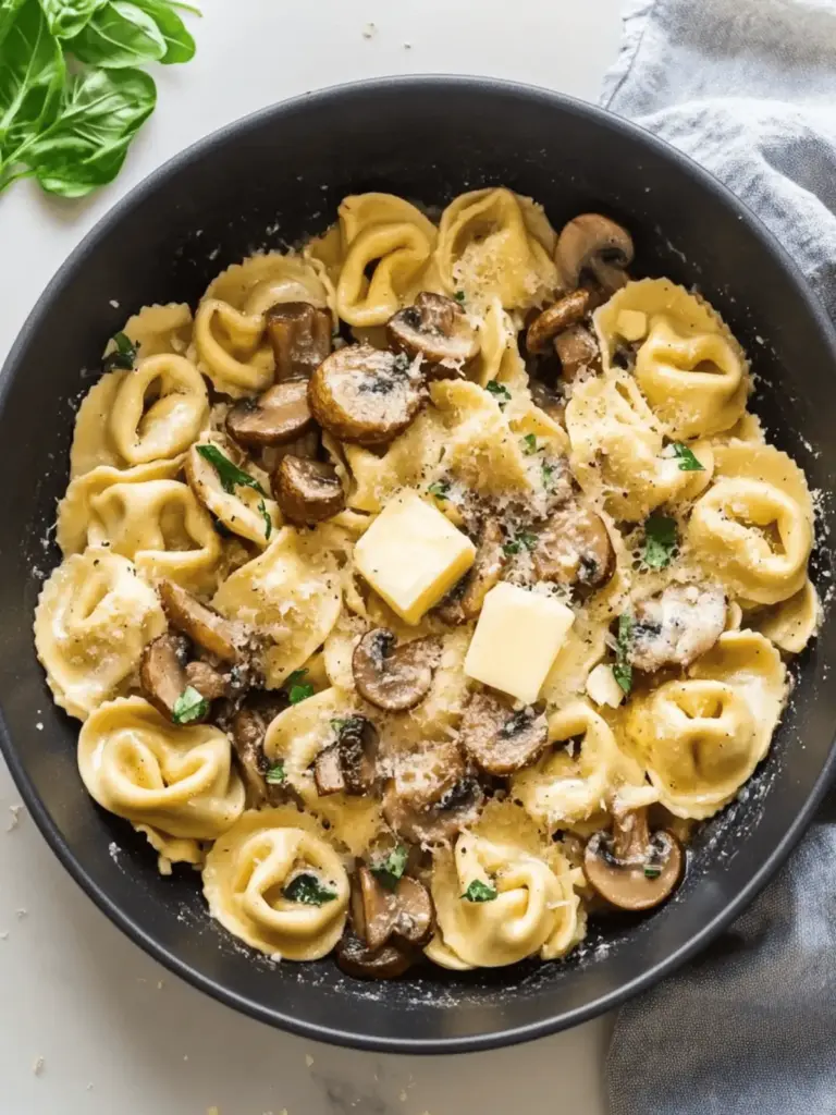 Tortellini with Mushrooms, Butter, and Parmesan