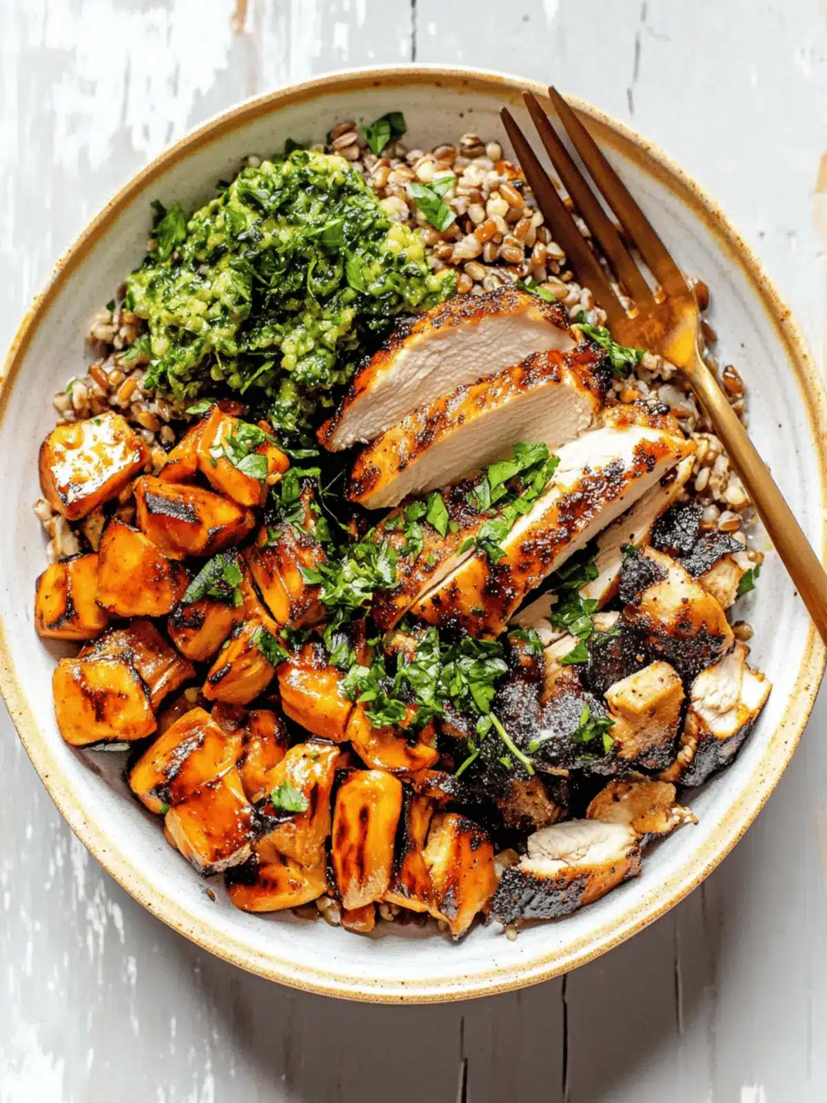 Roasted Chicken Farro Protein Bowls